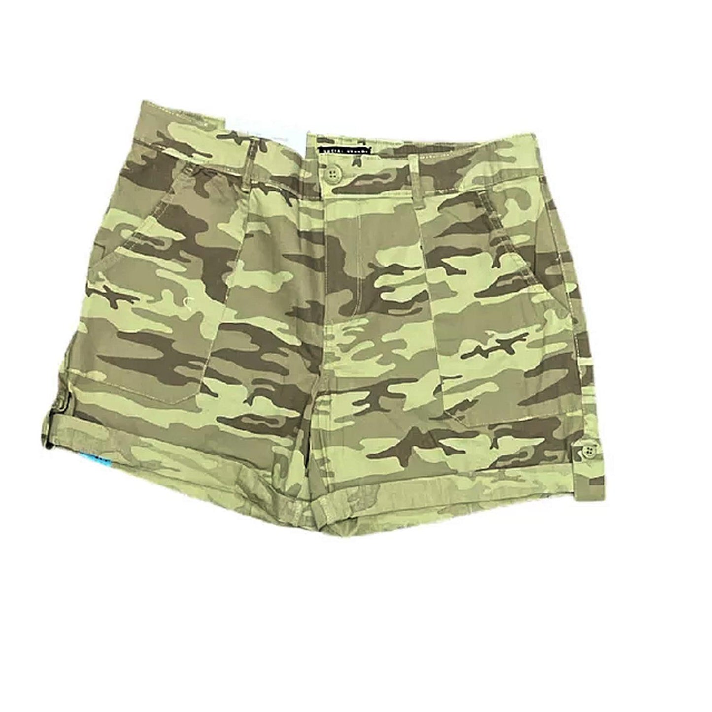 Social Standard Women's Hero Relaxed Fit Mid-Rise Poplin Roll Tab Utility Shorts