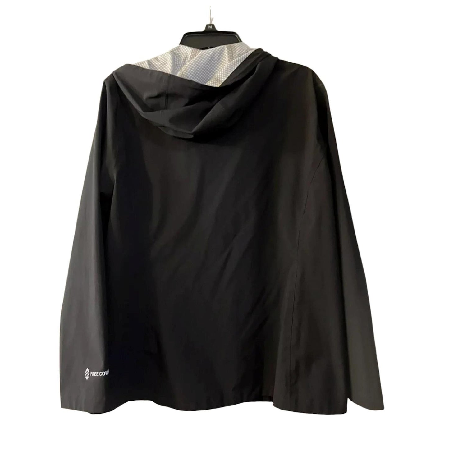 Free Country Women's Waterproof Rain Jacket Hood Packable Lightweight Black XL