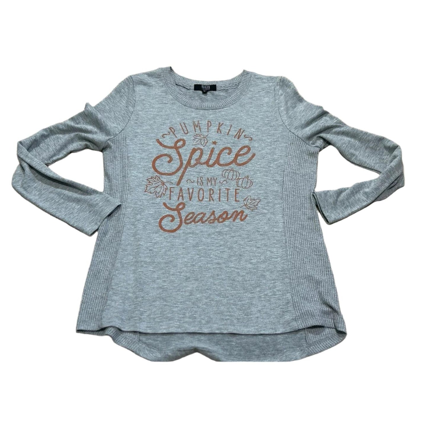 Modern Canvas Women's Fall Pumpkin Spice Favorite Season Long Sleeve Shirt Gray XXL