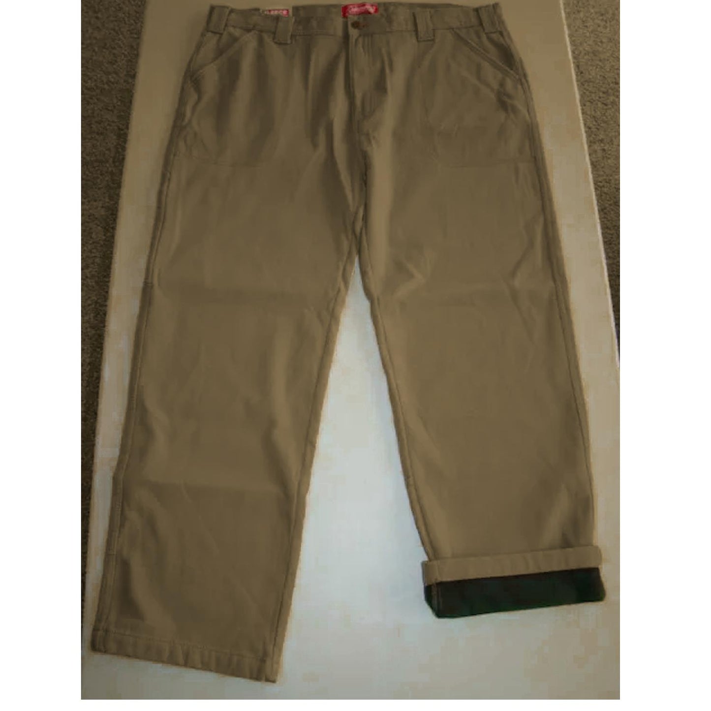 Coleman Men's Bonded Fleece Lined Tear Resistant Canvas Utility Pant Tan 34x30