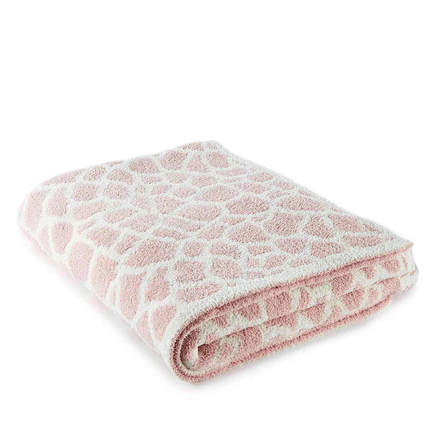 Crafted by Catherine 60x70 Cozy Knit Throw in Giraffe Pink