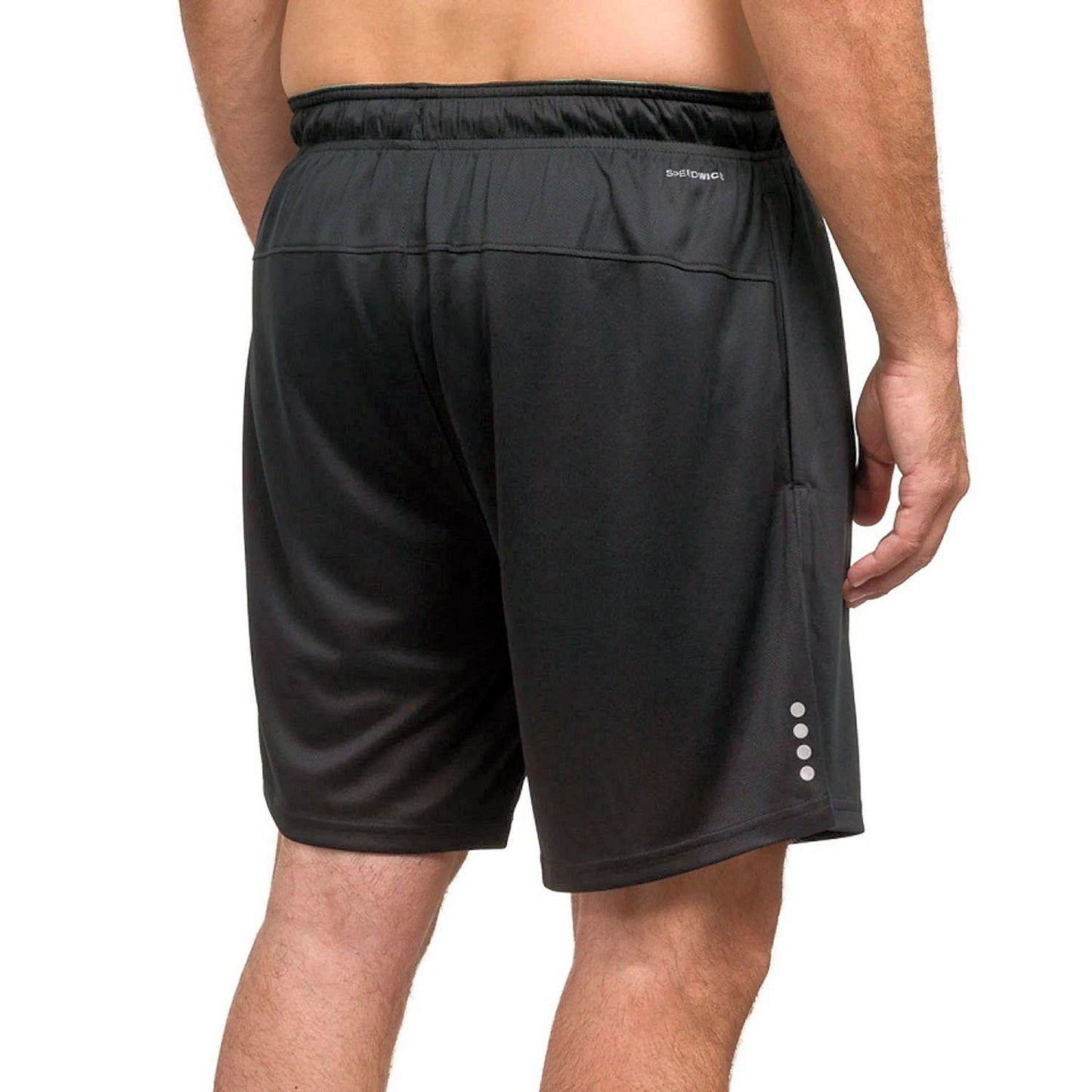 Reebok Men's Active SPEEDWICK Birds Eye Mesh Moisture Wicking Short (Black Dot, S)