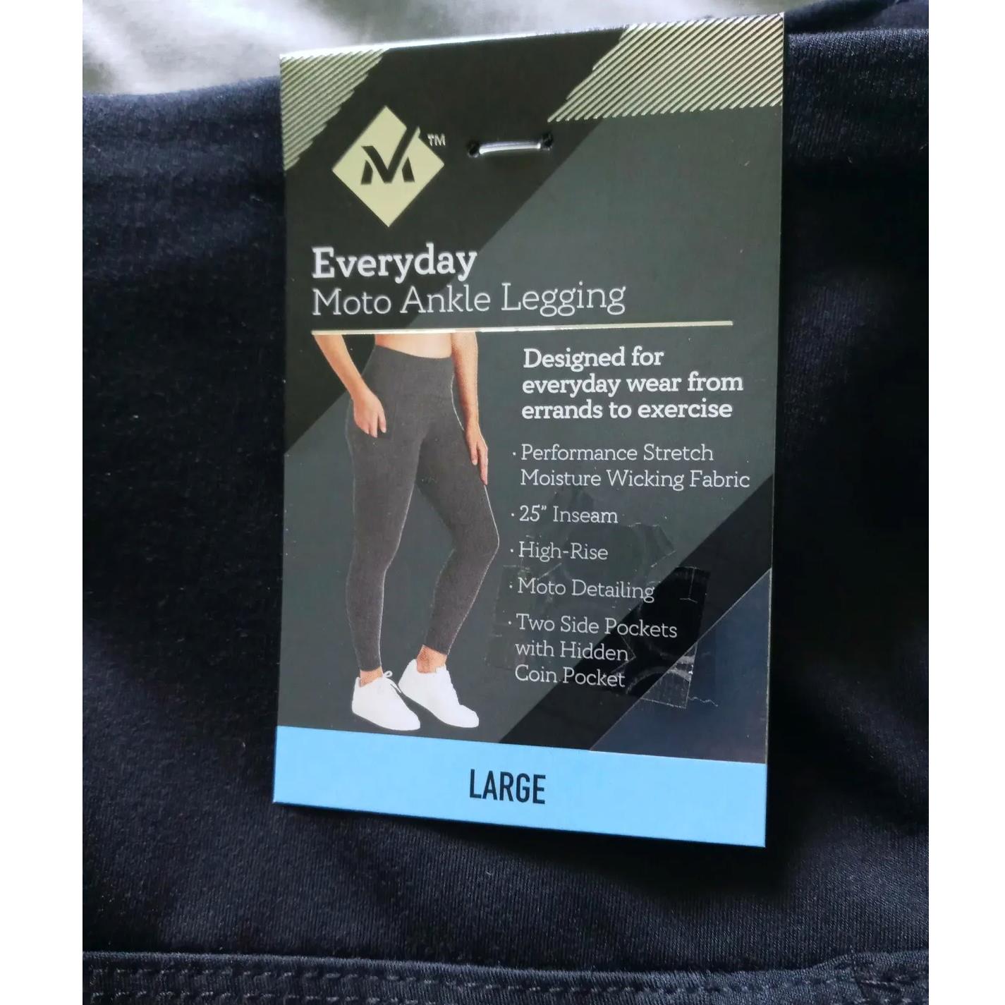 Member's Mark Women's Everyday Moto High Rise Ankle Legging Black L