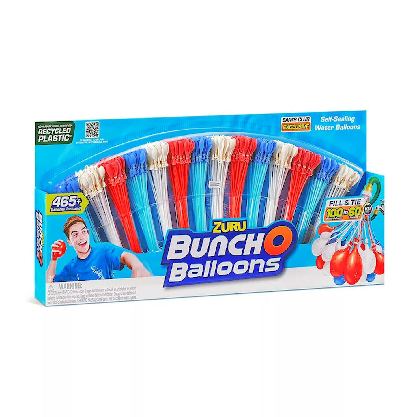 Bunch O Balloons 465 Rapid-Fill Self-Tying Recyclable Water Balloons (14 stems)