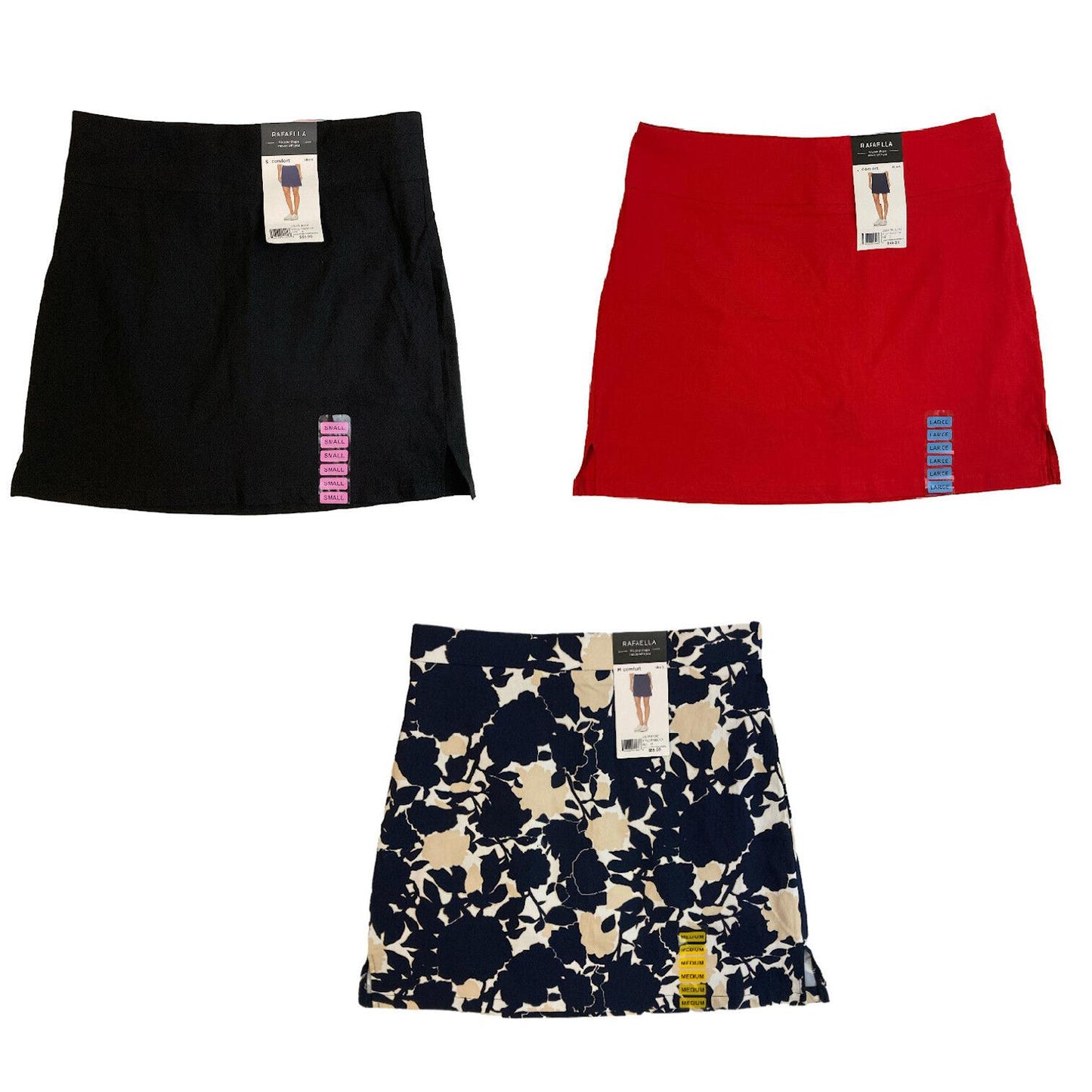 Rafaella Women's Wide Waistband Stretch Pull-On Style Skort