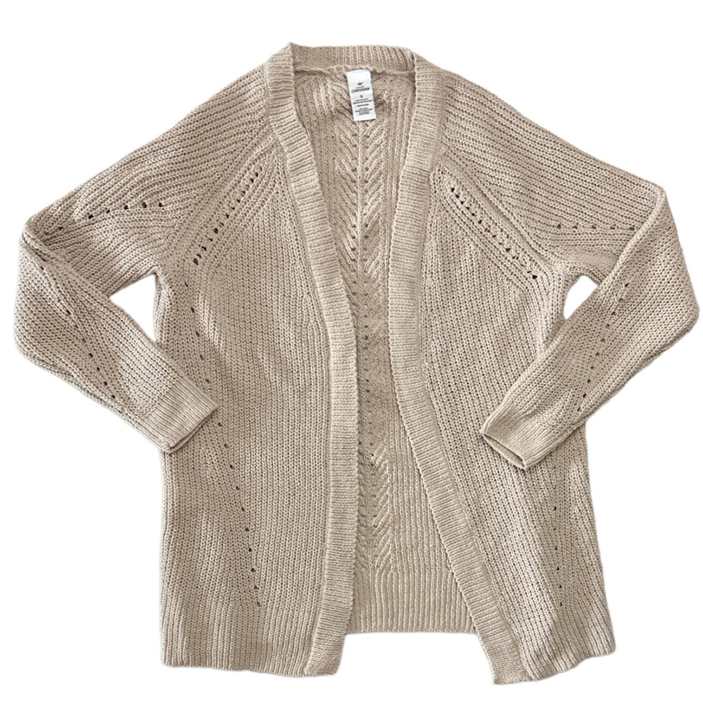 Member's Mark Women's Soft Chenille Open Front Pointelle Detail Cardigan