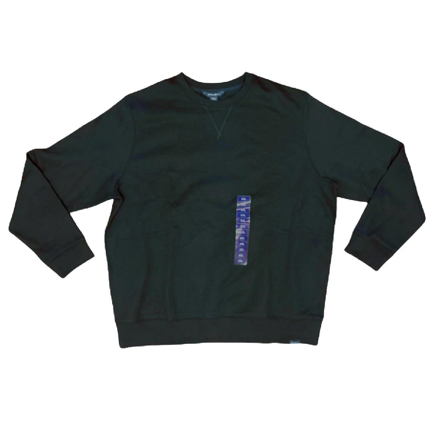 Eddie Bauer Men's Super Soft & Warm Crew Neck Fleece Sweatshirt (Black, M)