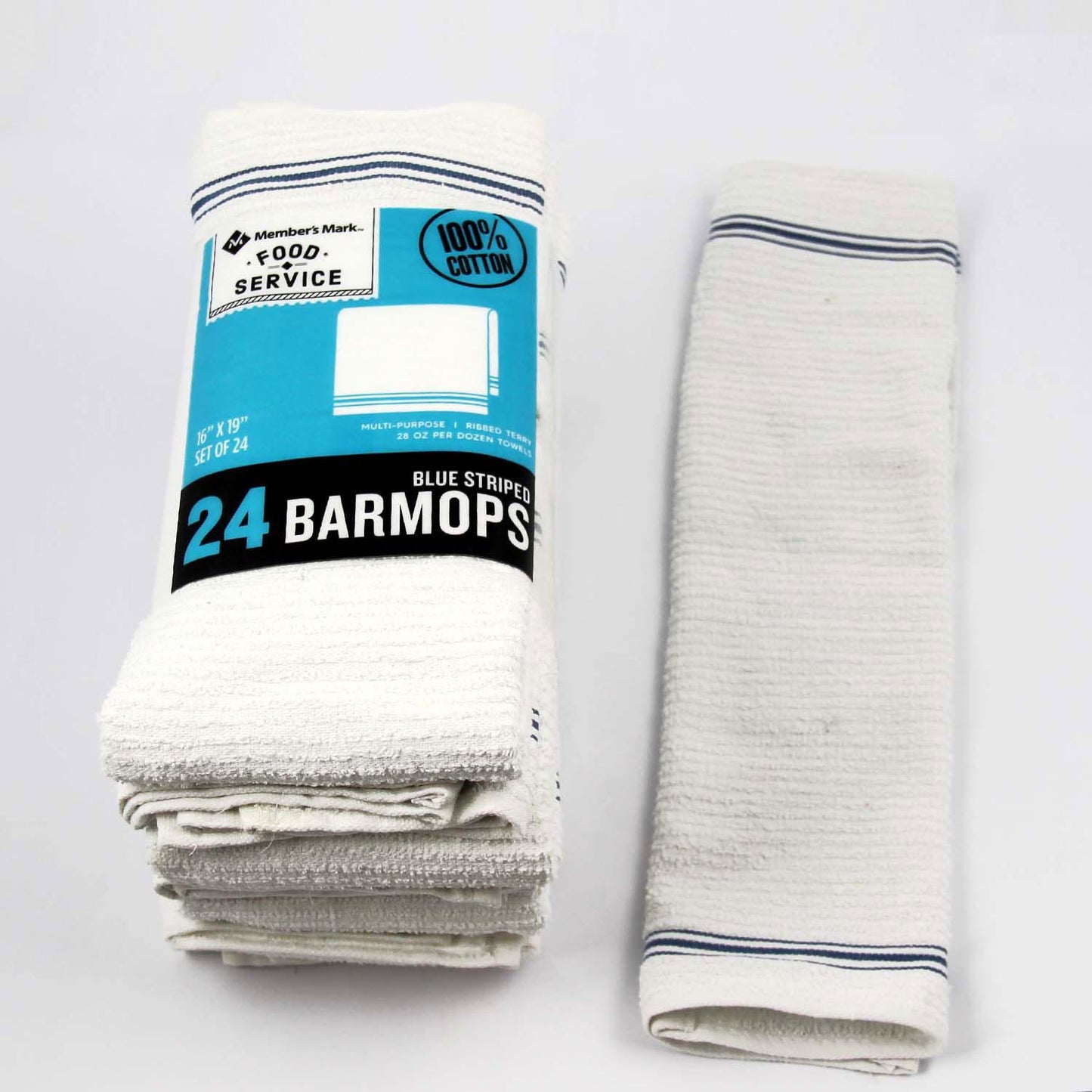 Member's Mark Cotton Bar Mop Towels, 16" x 19", 24 ct 100% Cotton