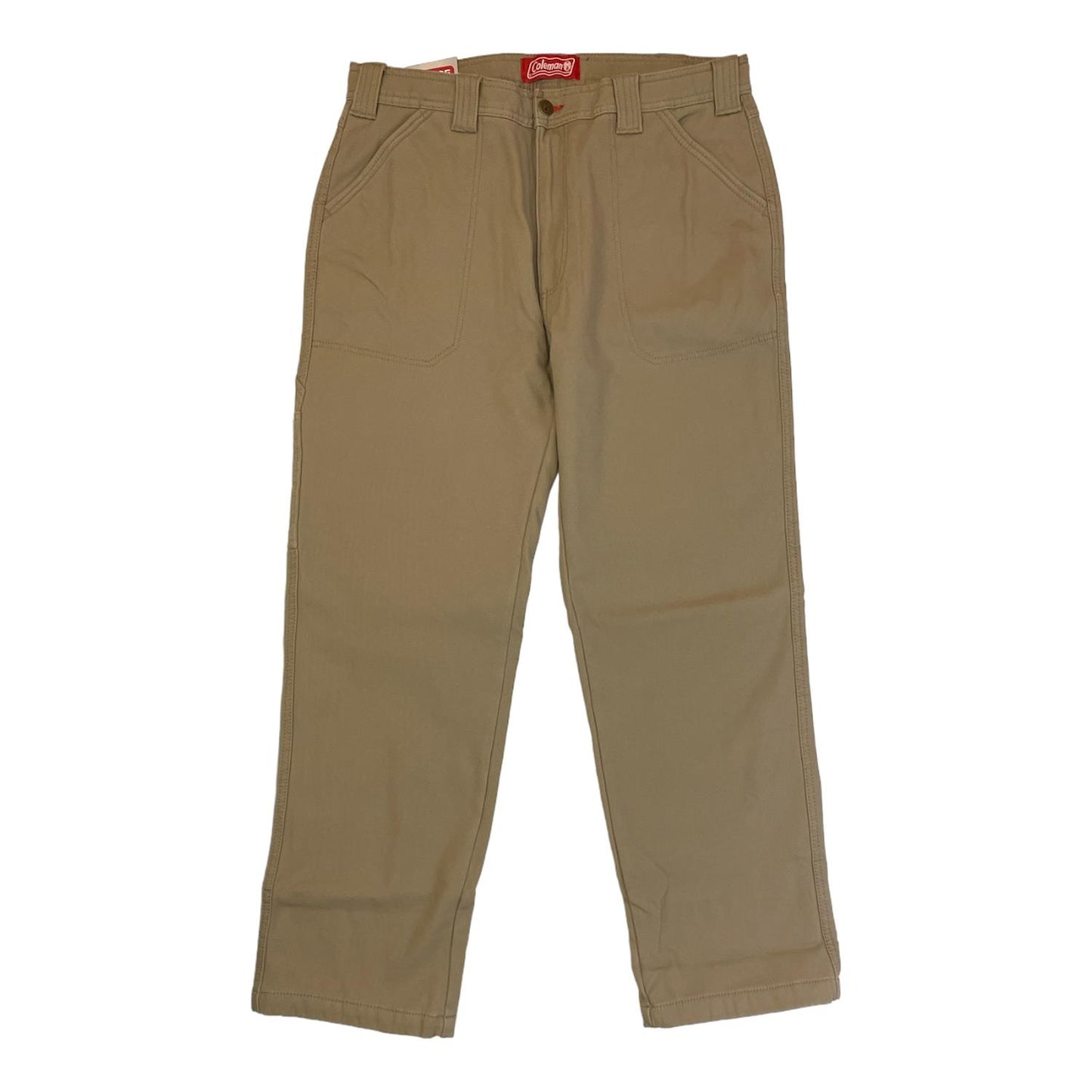 Coleman Men's Bonded Fleece Lined Tear Resistant Canvas Utility Pant Tan 34x30