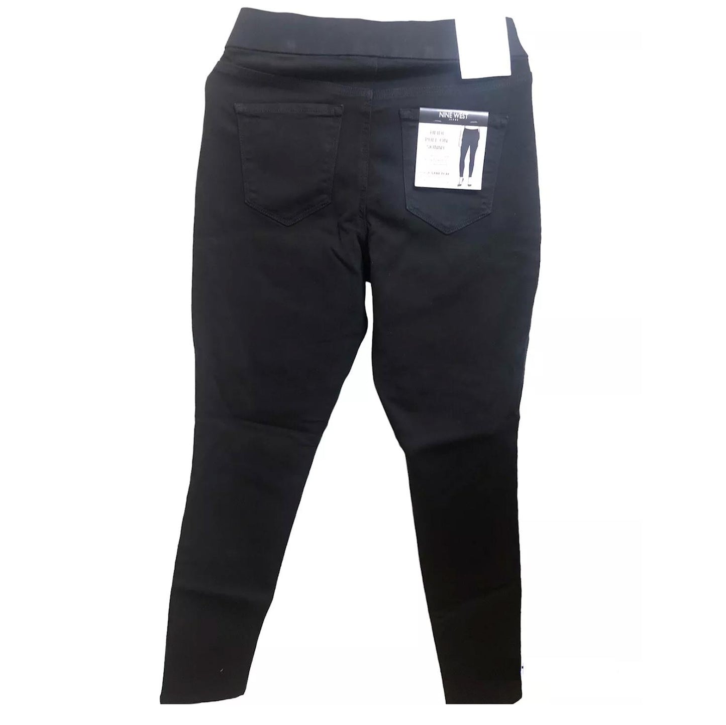 Nine West Jeans, Heidi Pull-On Skinny Pants - Yoga Stretch Denim (Black Rinse, 12)