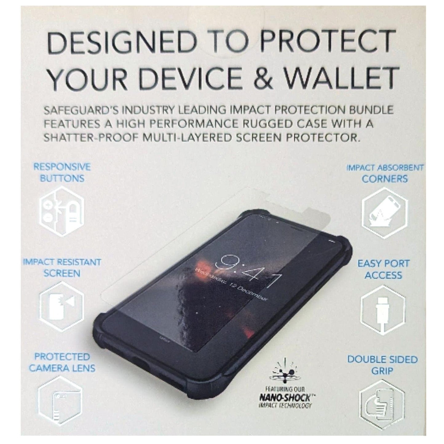 Liquipel SafeGuard Protection Bundle Apple iPhone 6/6s/7/8, Case + Screen Protector