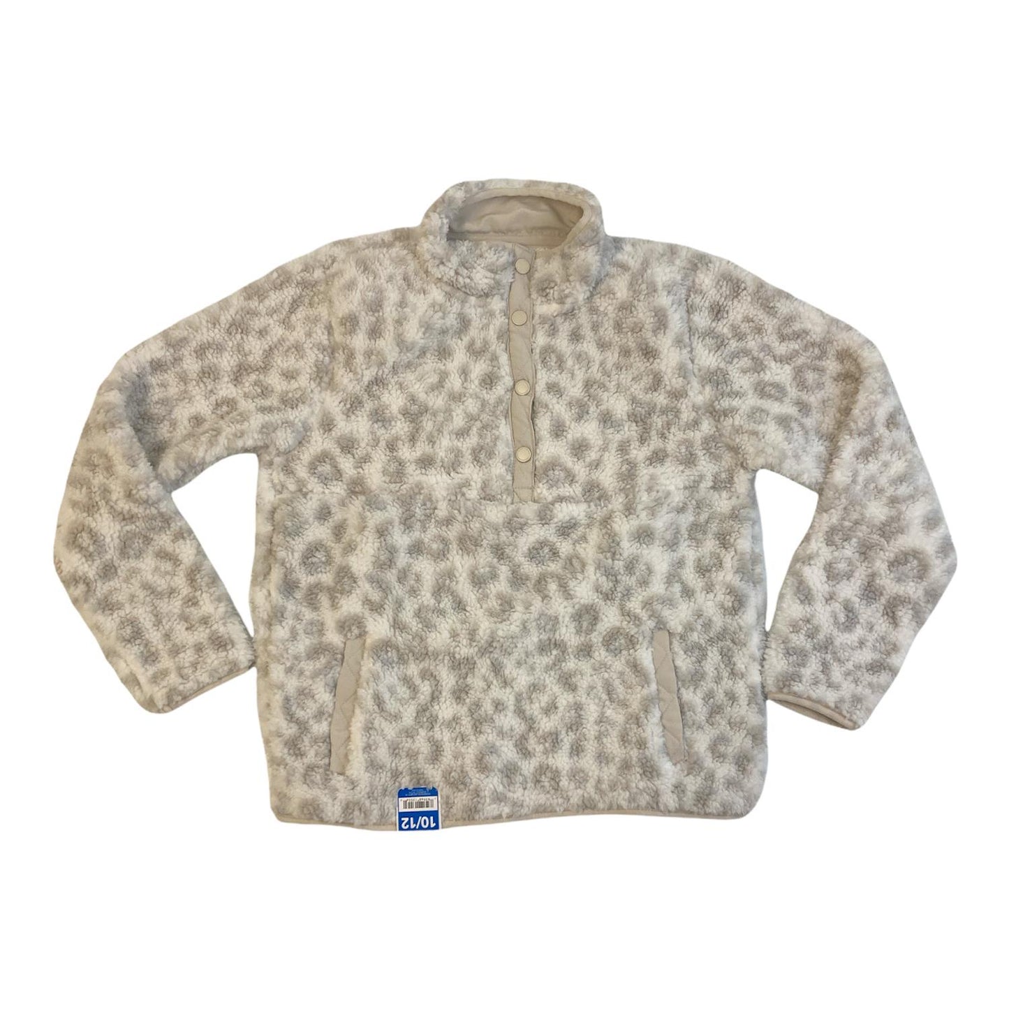 Member's Mark Girl's Snap Placket Cuddly Sherpa Pullover W/ Pockets