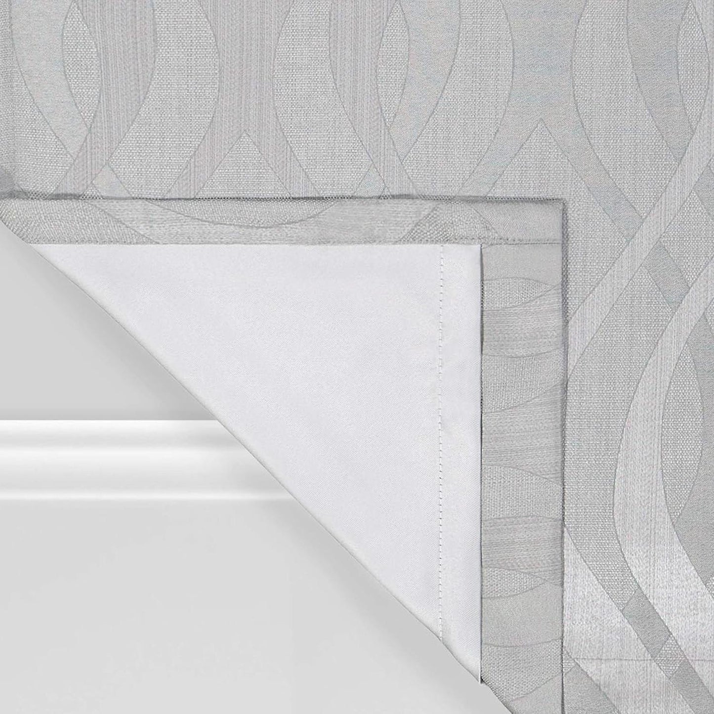 Eclipse Caprese Geometic Wave Blackout Thermalayer Grommet Single Panel, 52"x84", Silver