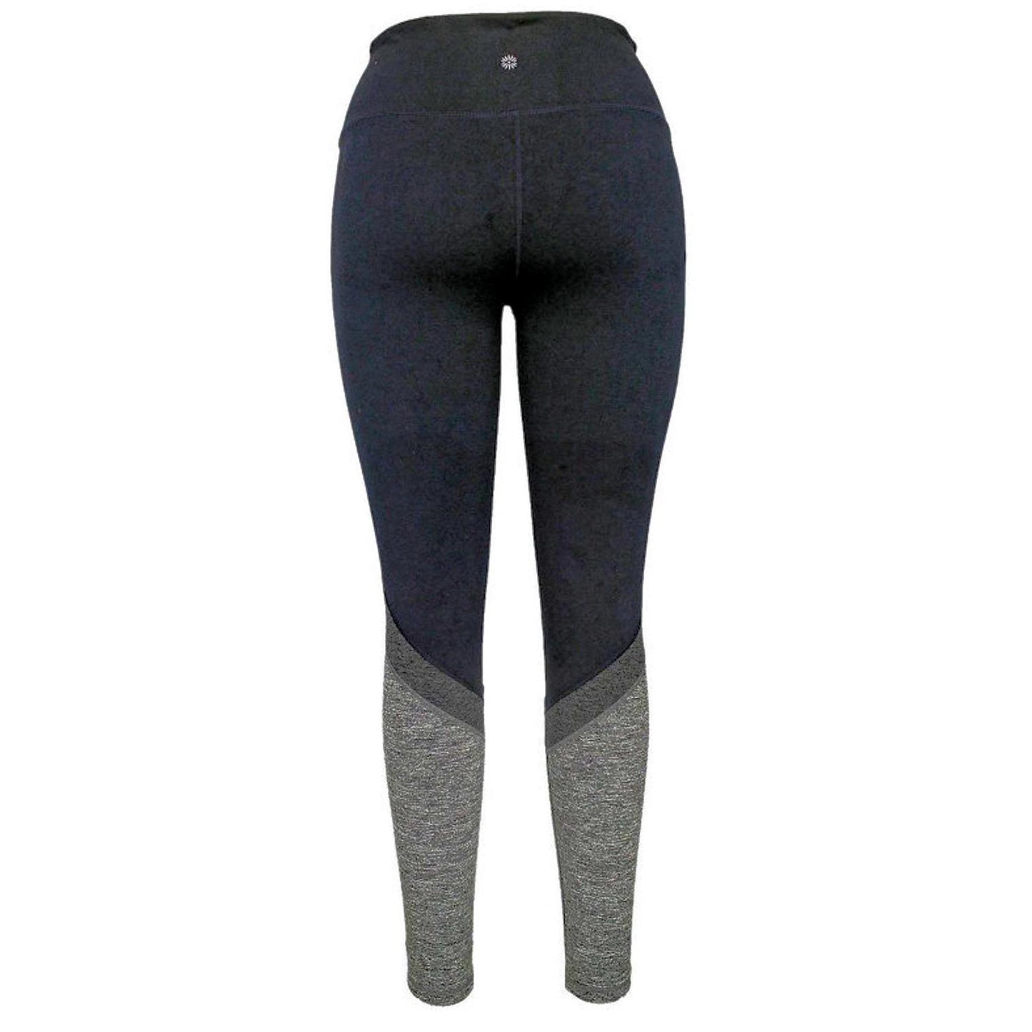 Tangerine Women Color Block Leggings, Black Heather/Heather Grey S