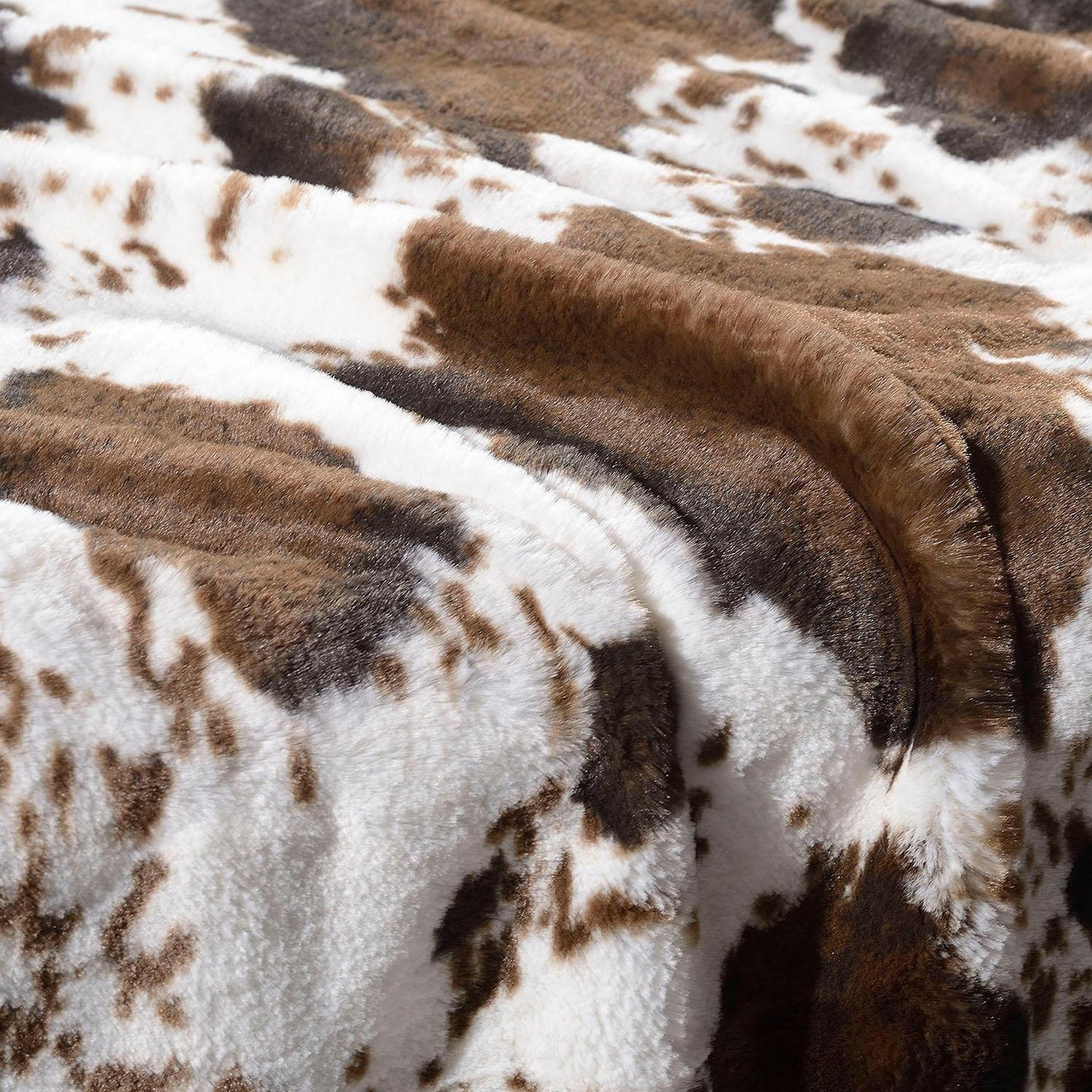 Member's Mark Luxury Faux Fur Throw Brown Cow