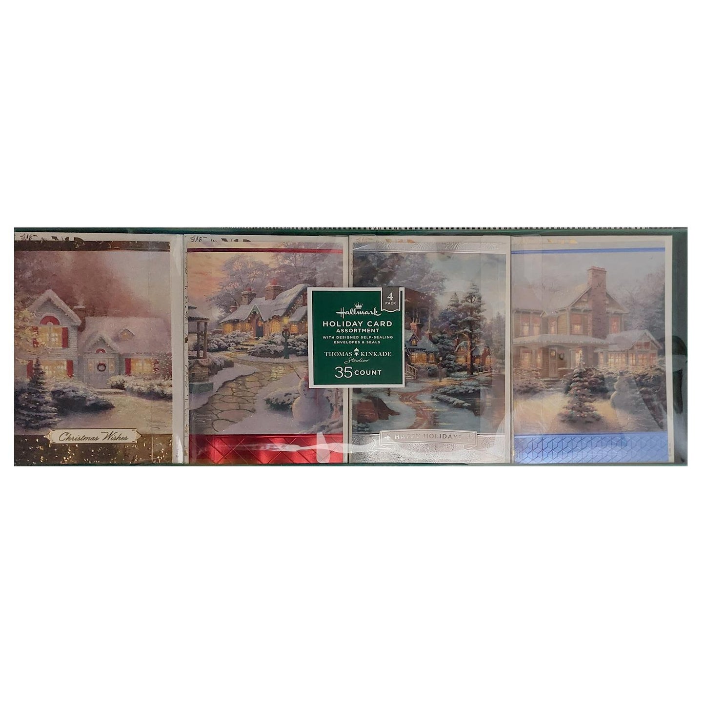 Hallmark Boxed Christmas Cards Assortment, Thomas Kinkade (4 Designs, 35 Cards and Envelopes)