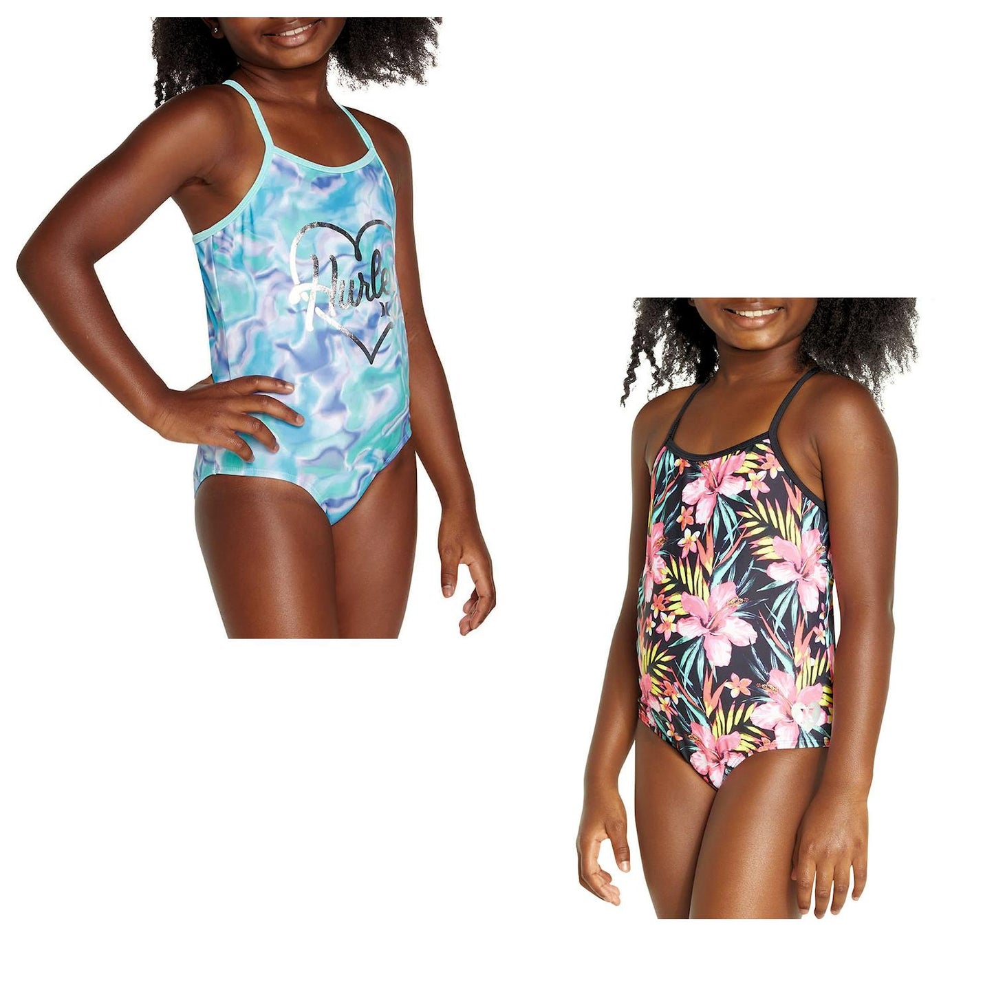 Hurley Girl's UPF 50+ One-Piece Quick Dry Swimsuit