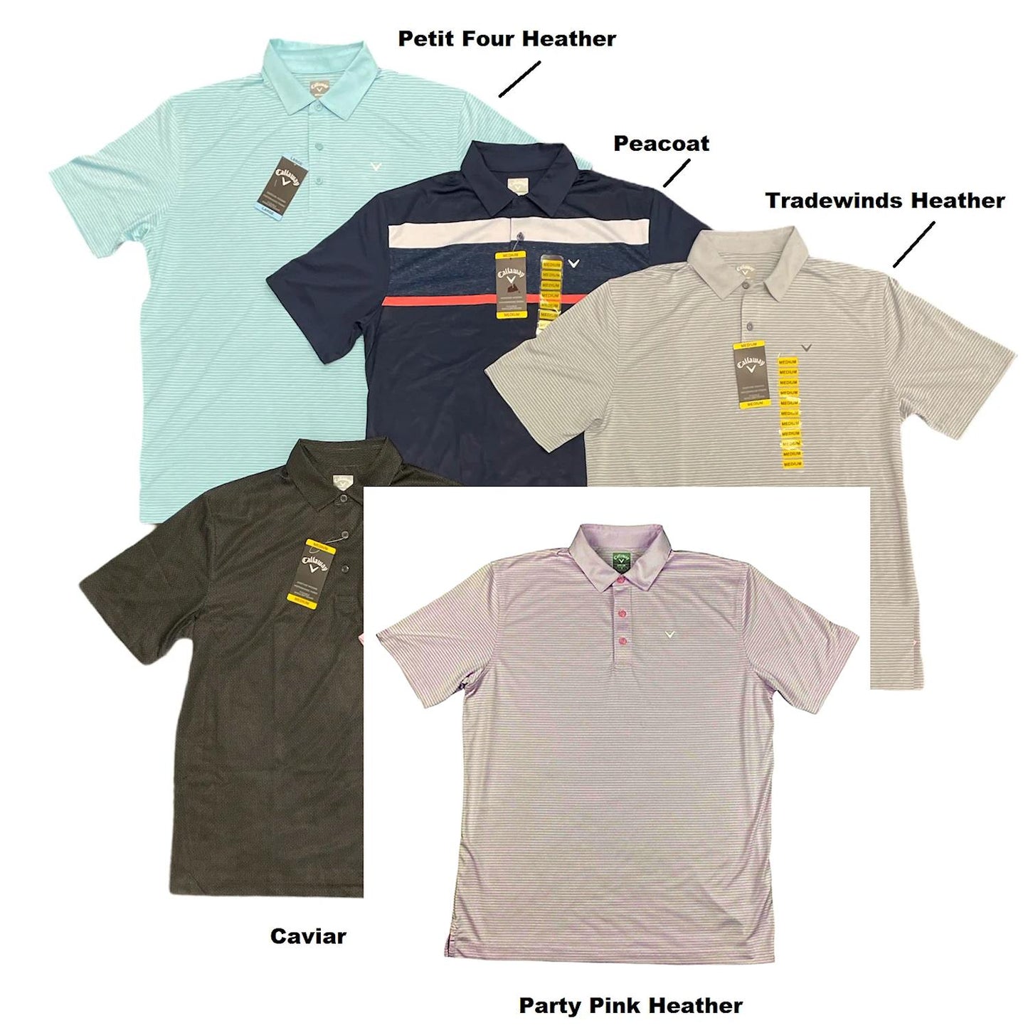 Callaway Opti-Dry Moisture Wicking Men's Golf Performance Polo Shirt