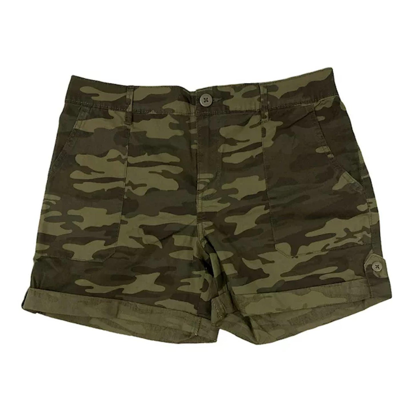 Social Standard Women's Hero Relaxed Fit Mid-Rise Poplin Roll Tab Utility Shorts