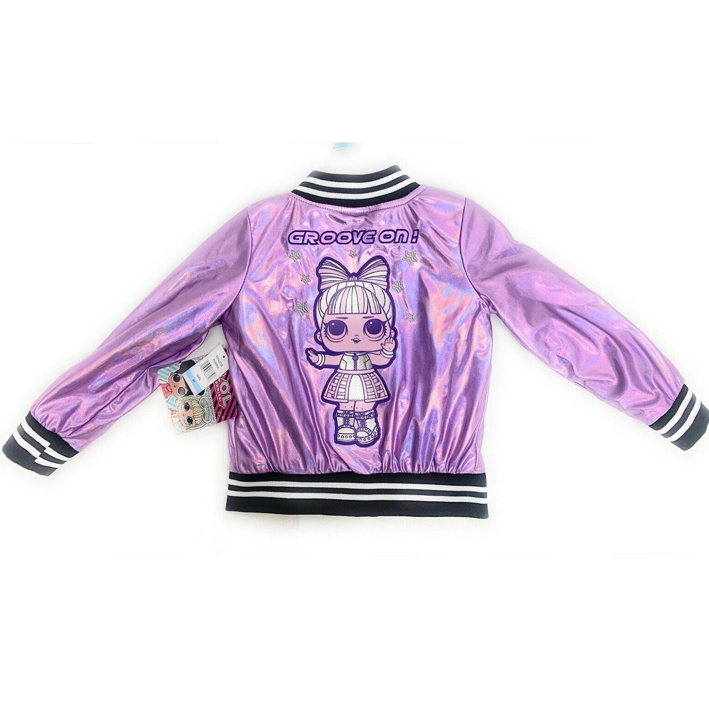 LOL Surprise Iridescent Purple Bomber Jacket & Pink Tee 4T