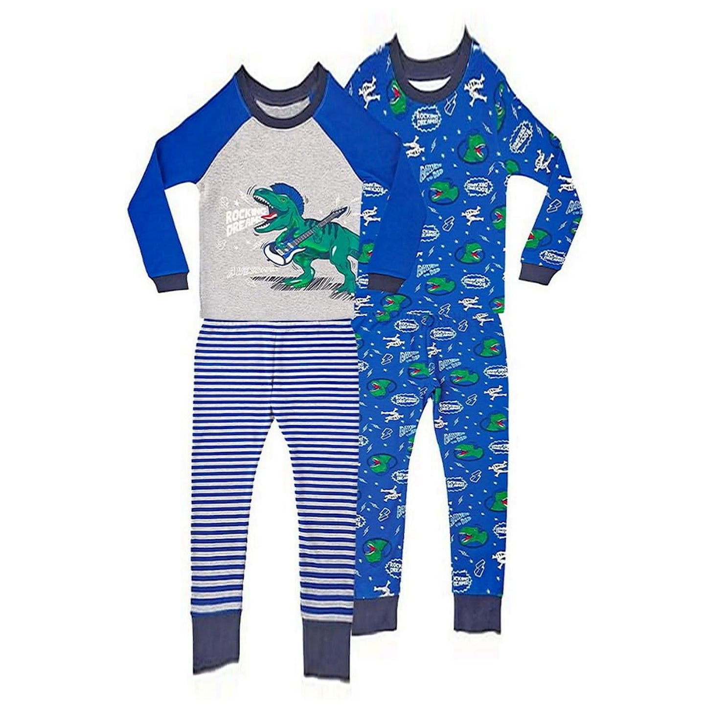 Member's Mark Boy's 100% Cotton Long Sleeve 4 Piece Pajama Set