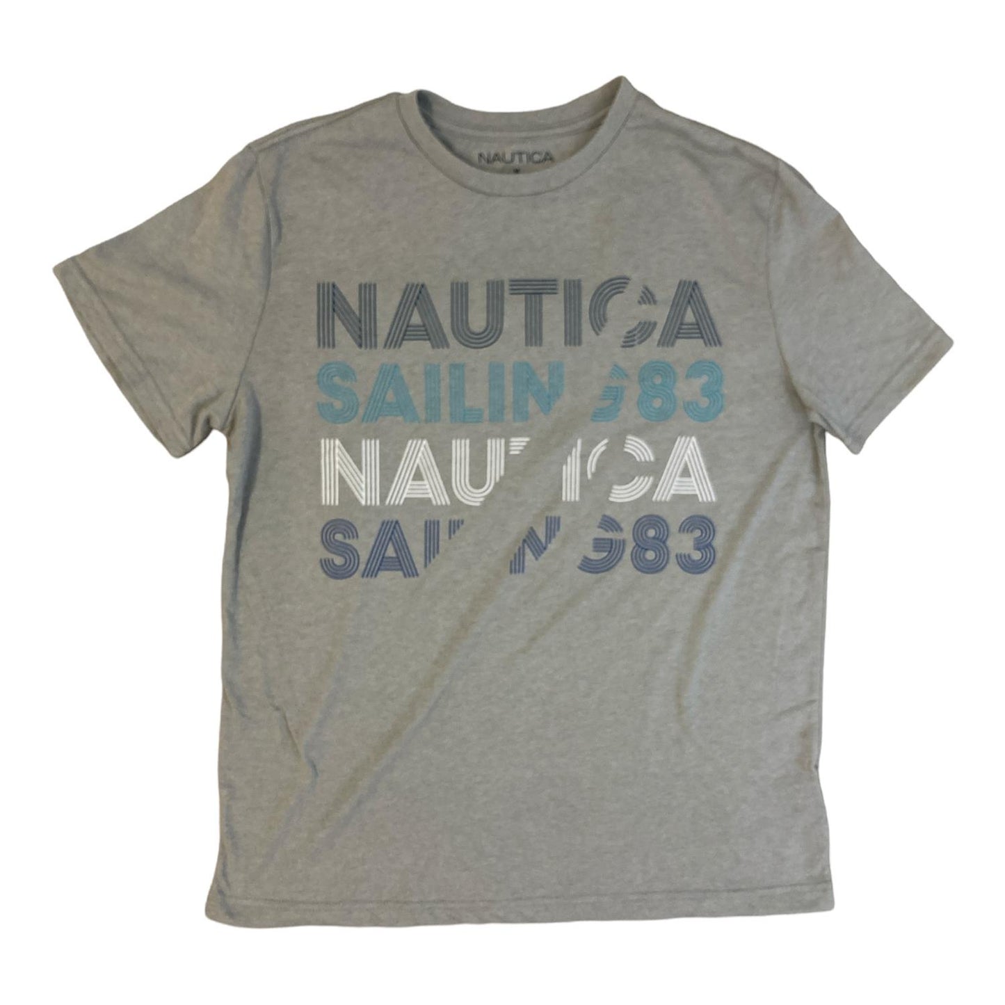 Nautica Mens Crewneck Graphic Ribbed Collar Cotton T-Shirt