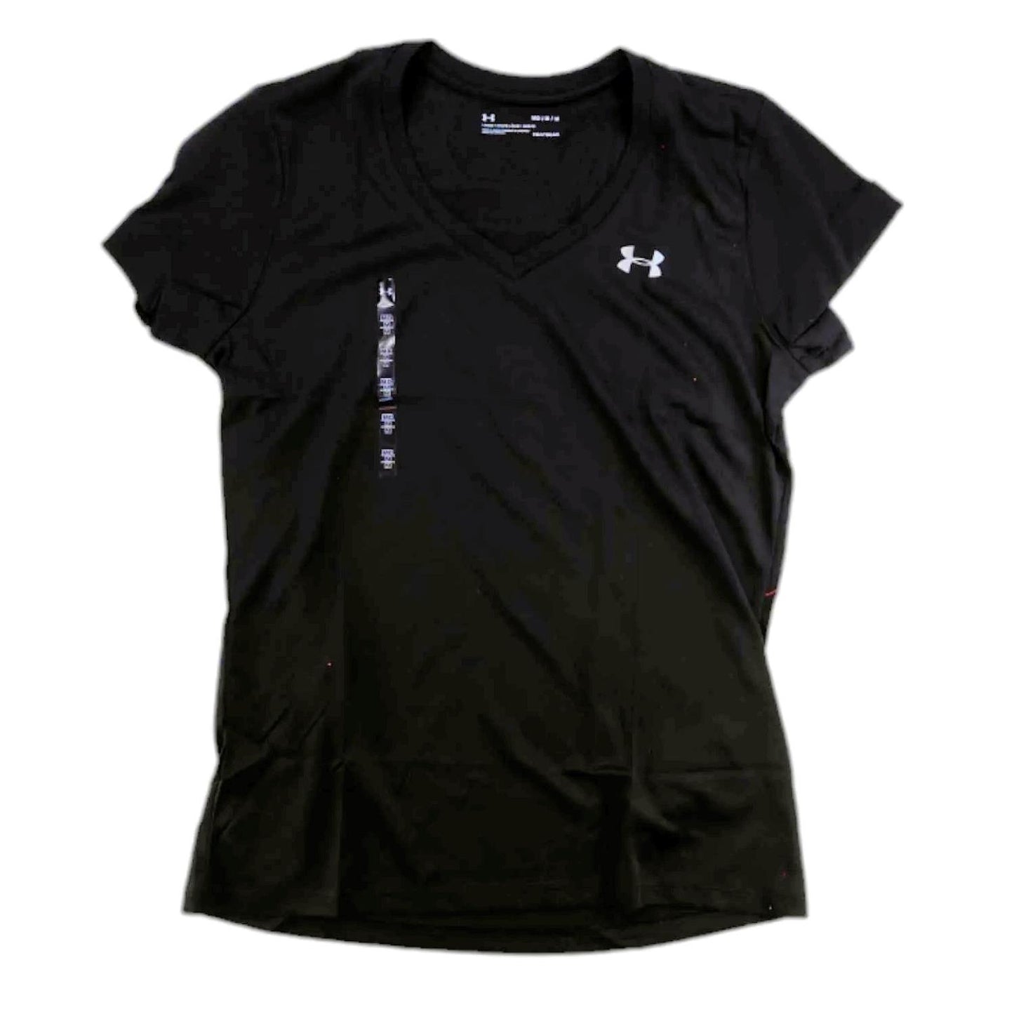 Under Armour Women's UA Tech V-Neck Shirt 1255839 Black White L
