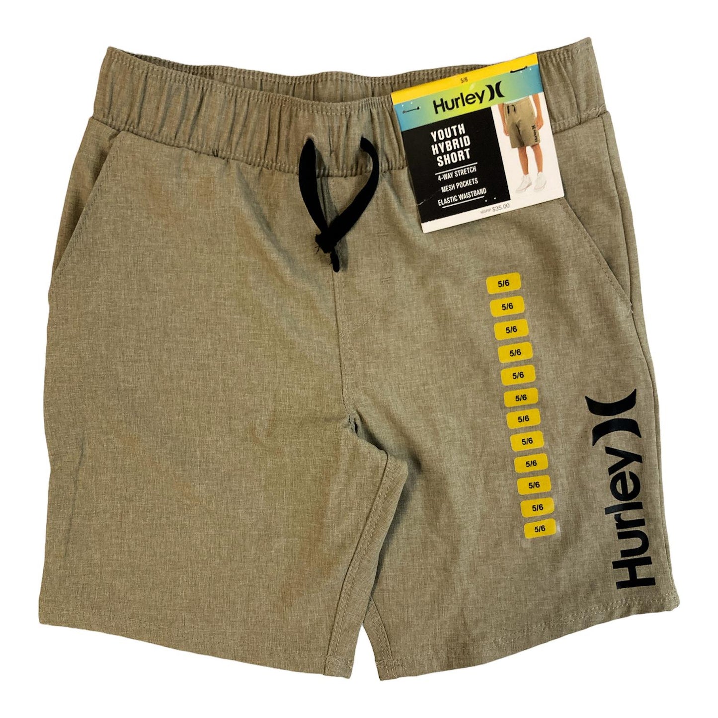 Hurley Boy's Adjustable Waist 4-Way Stretch Hybrid Shorts