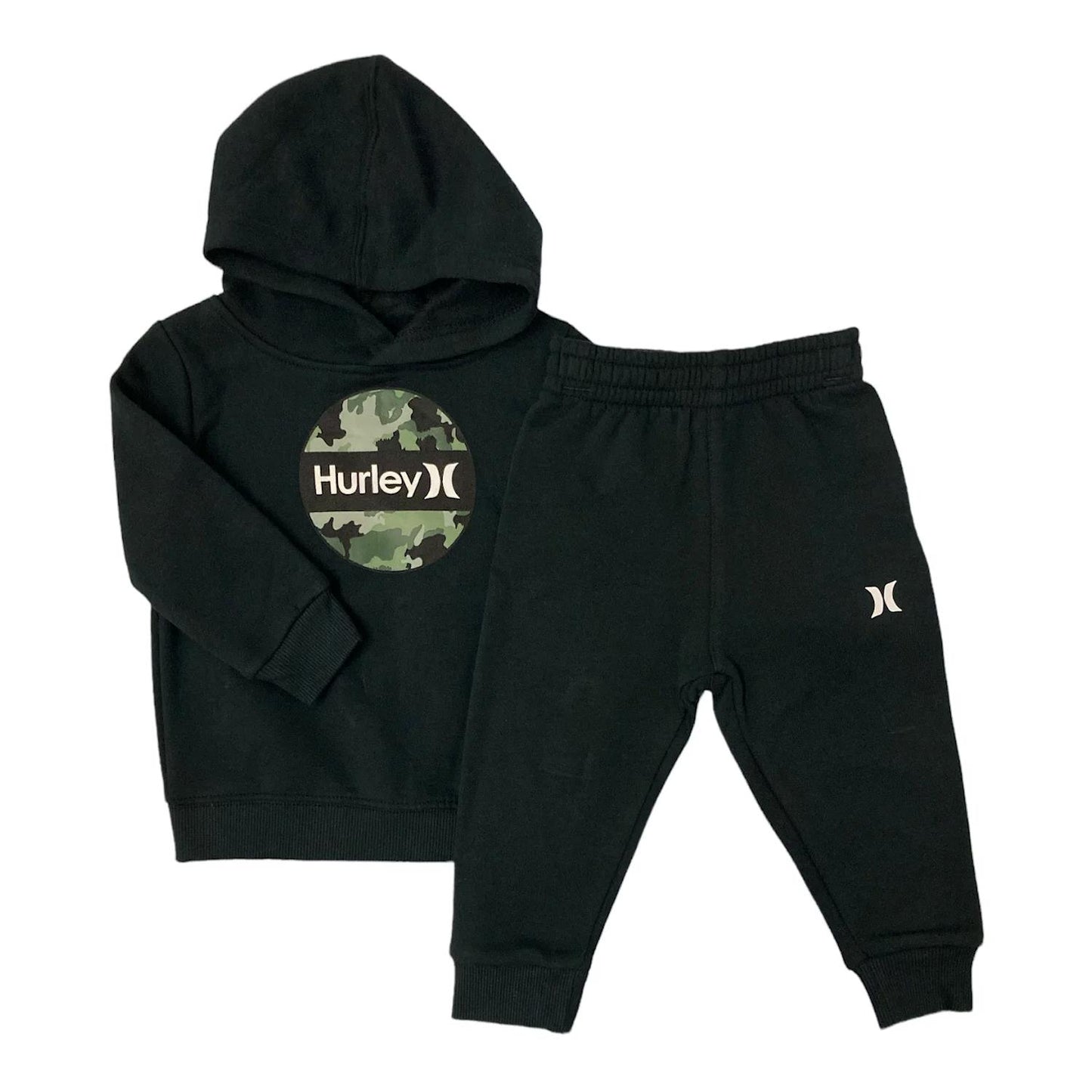 Hurley Boy's 2 Piece Fleece Hoodie & Jogger Set Black