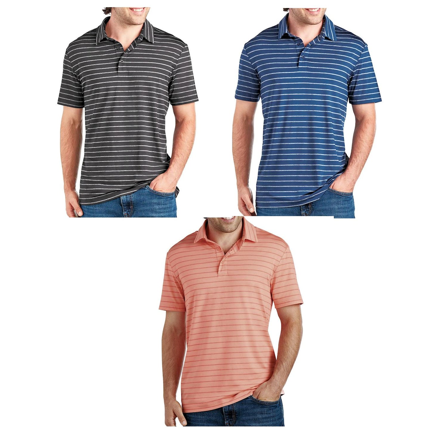 Member's Mark Men's Stretch Active Performance Moisture Wicking Polo Shirt