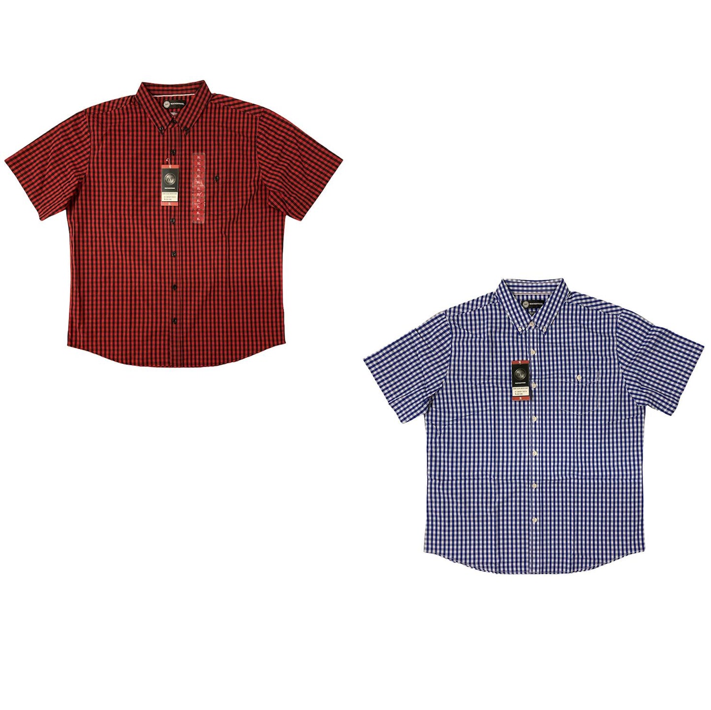 WP Weatherproof Men's Woven Comfort Stretch Short Sleeve Button Down Shirt