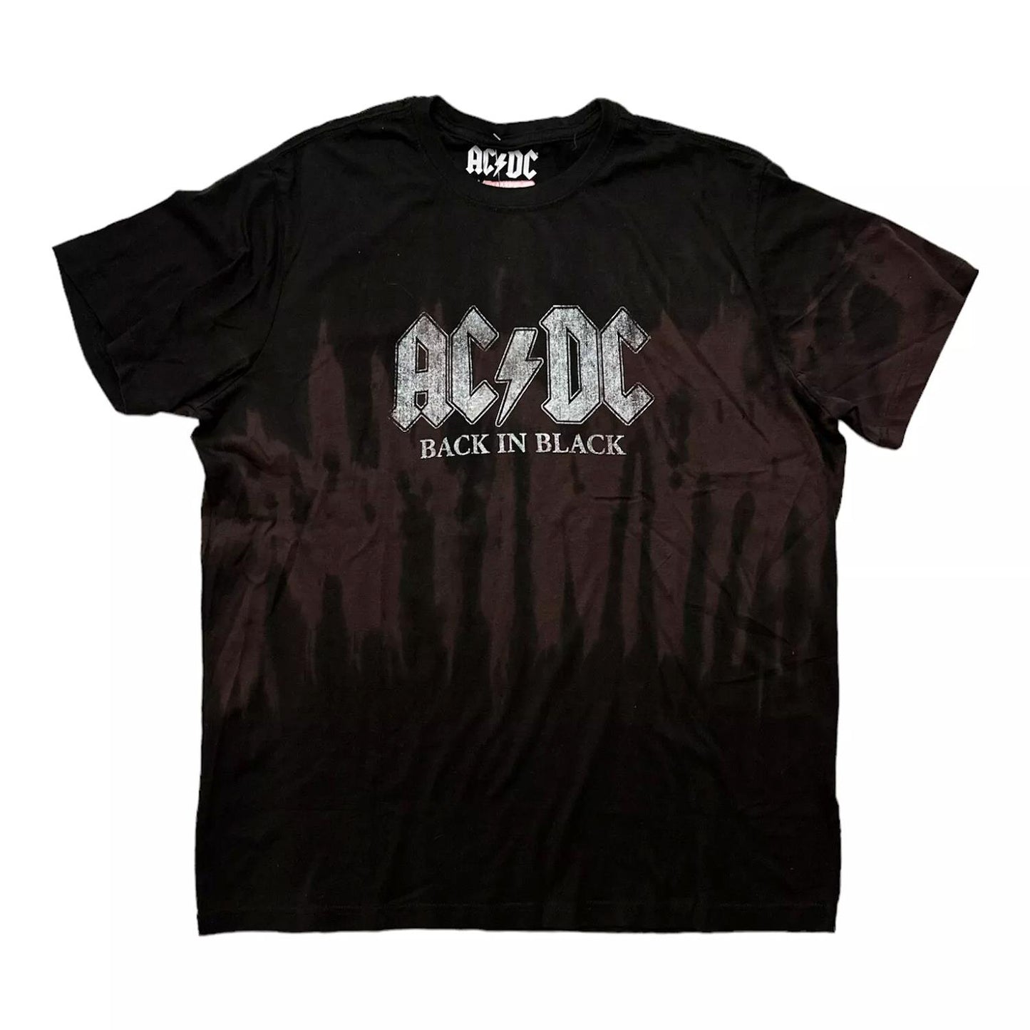 AC/DC Back in Black Men's Crewneck Short Sleeve Graphic Band Print T-Shirt Tee