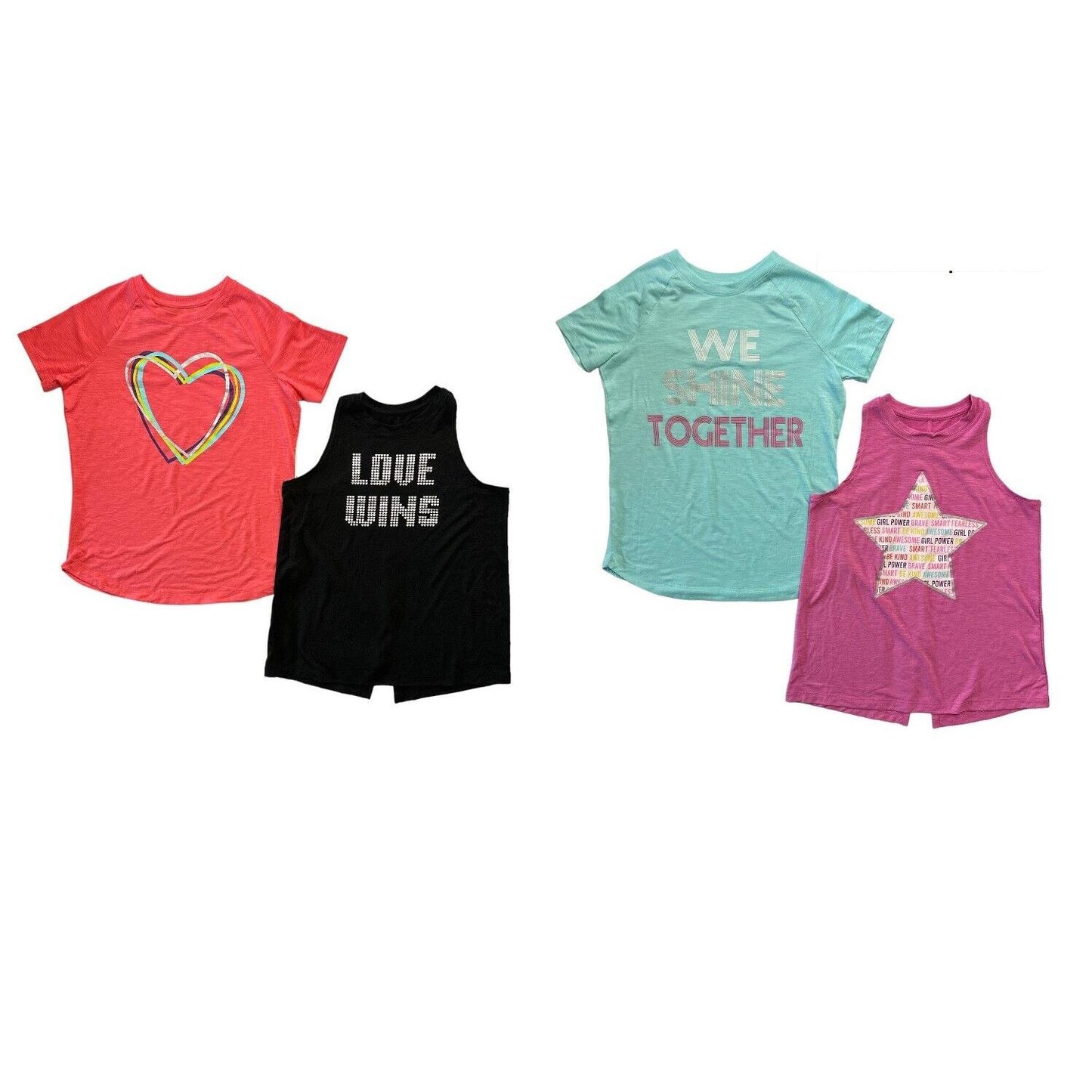 Member's Mark Girl's 2-Pack Moisture Wicking Lightweight Tank and Tee