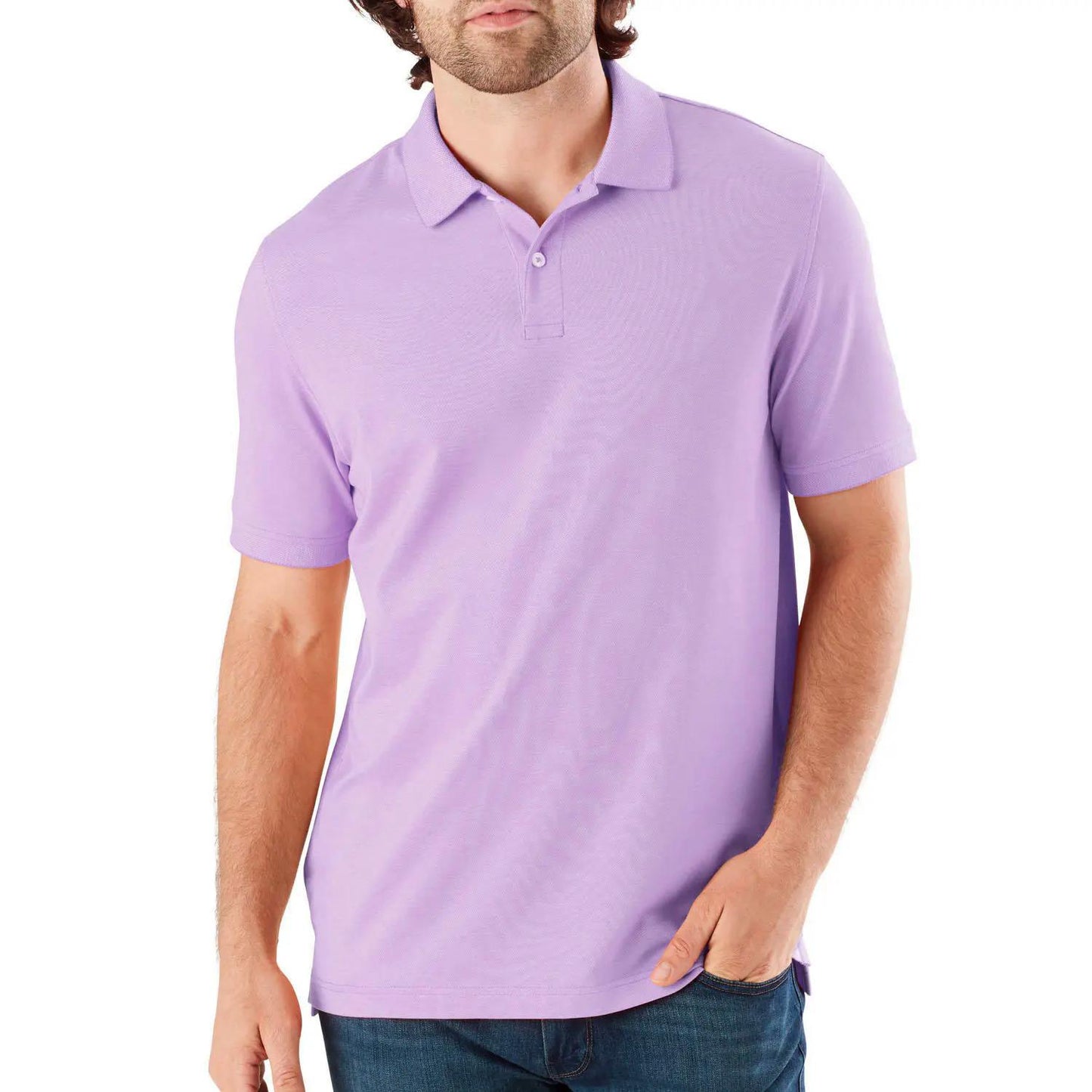 Members Mark Stretch Lightweight Cotton Men's Pique Polo Classic Fit Shirt