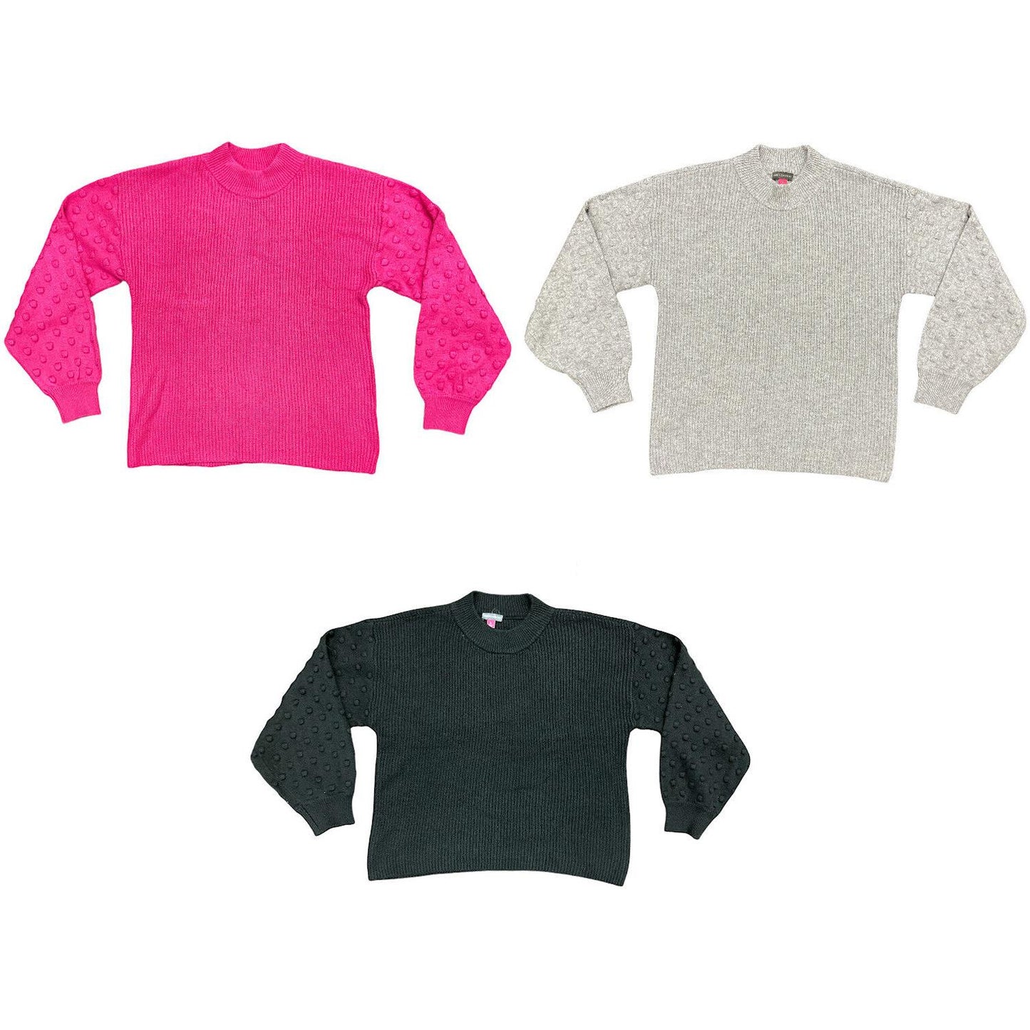 Vince Camuto Women's Bobble Stitch Sleeve Pullover Sweater