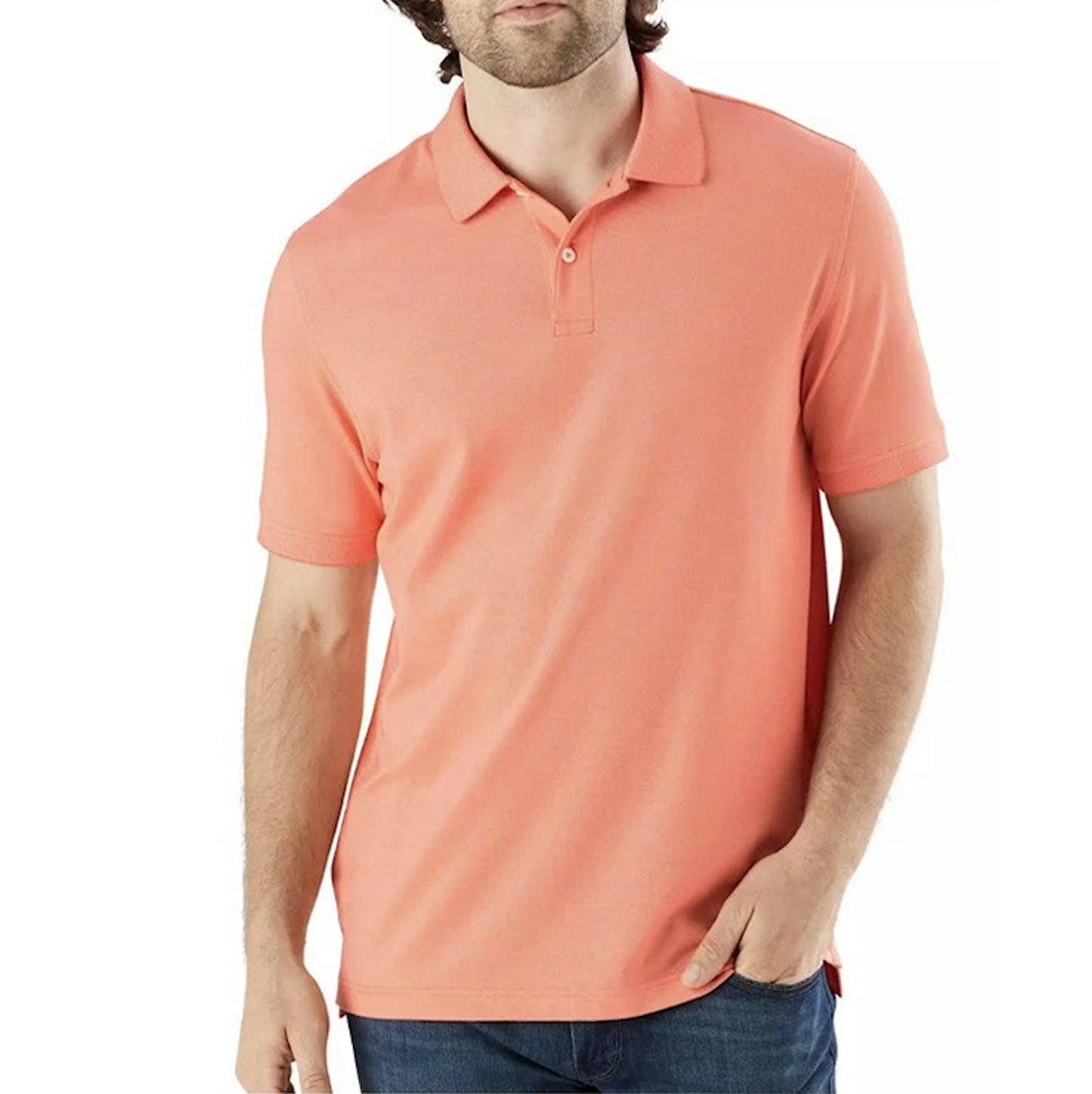 Members Mark Stretch Lightweight Cotton Men's Pique Polo Classic Fit Shirt