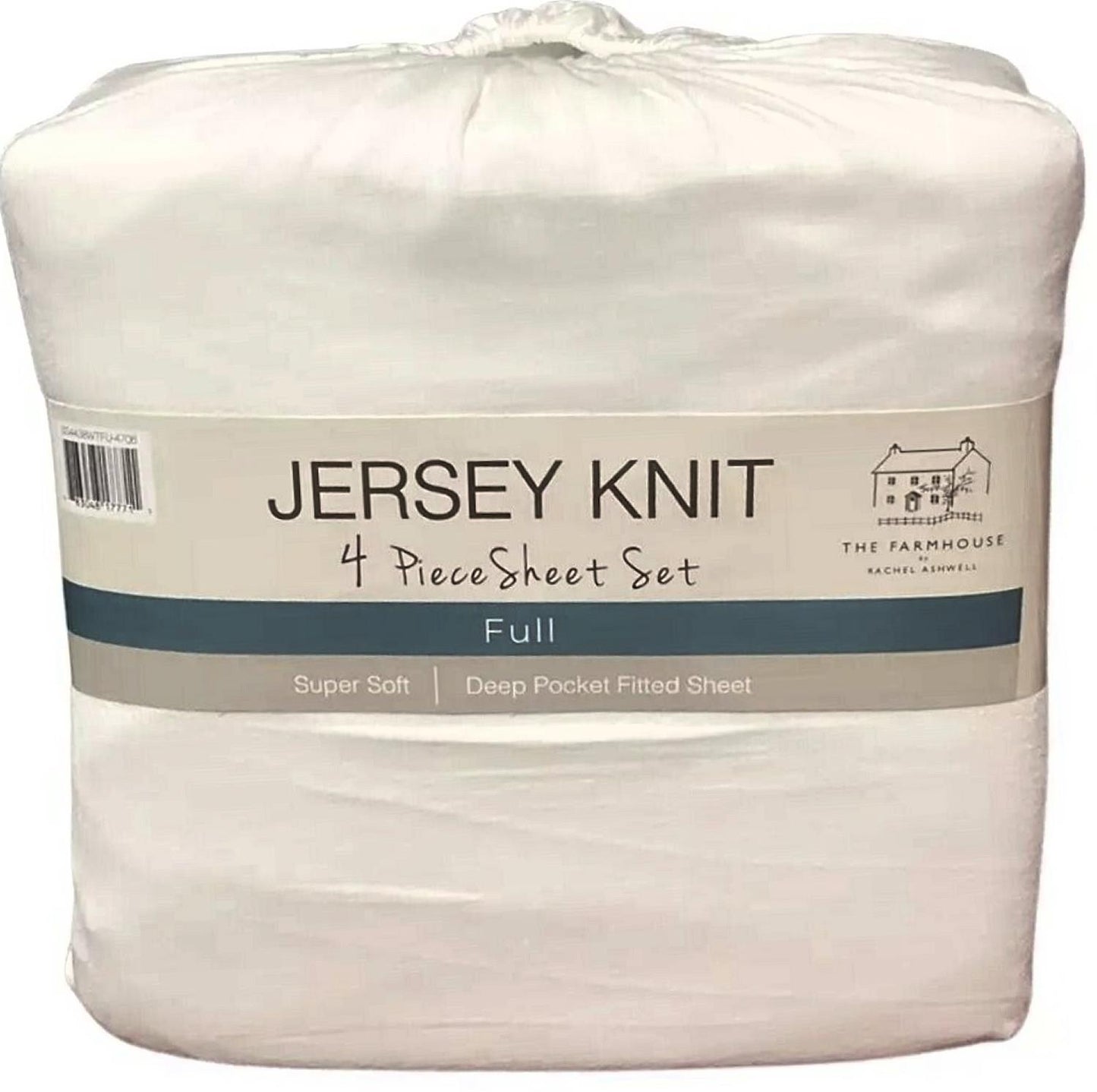 Farmhouse by Rachel Ashwell Cotton Rich Jersey Knit Sheet Sets Full White