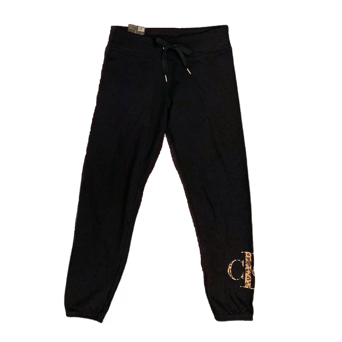 Calvin Klein Women's Lightweight Soft Terry CK Logo Jogger Pants (Black, S)