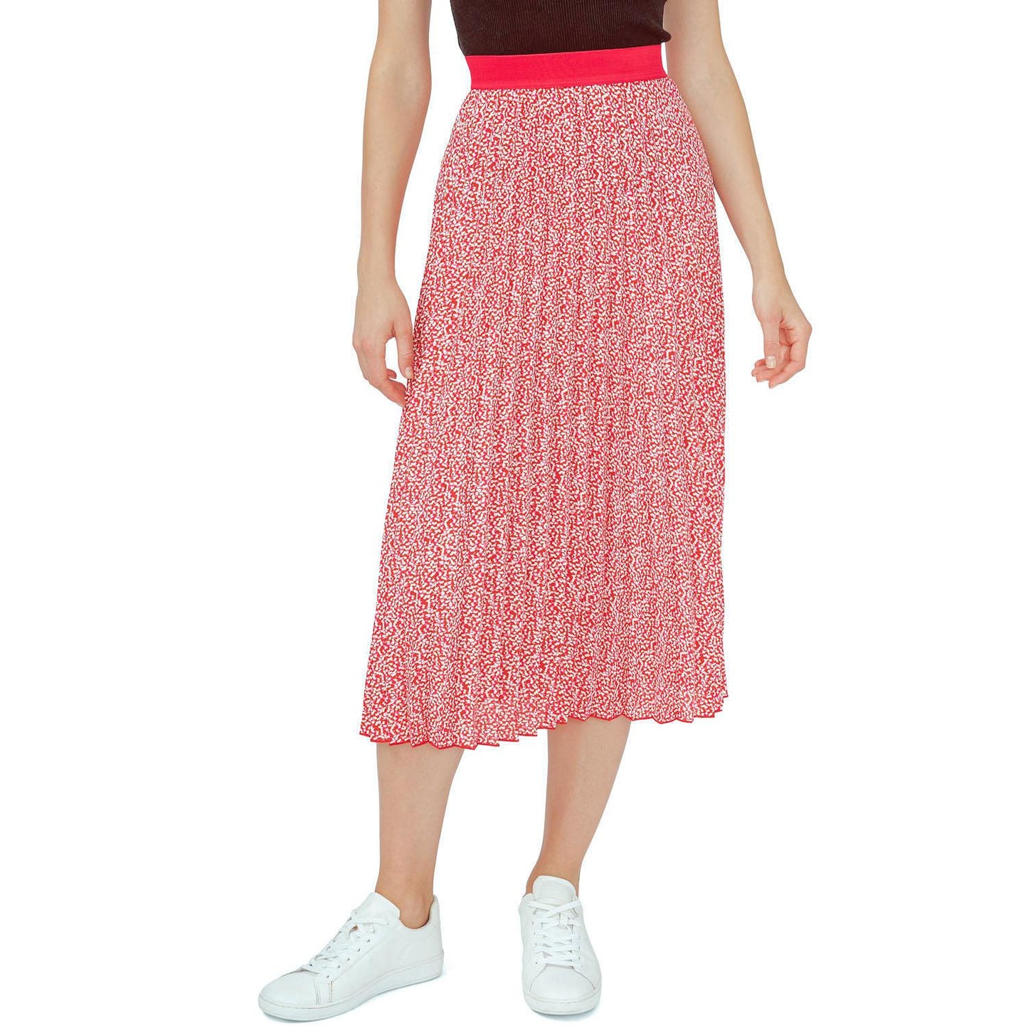 Vince Camuto Trendy Elastic Waist Pleated Midi Skirt Choose Color Size