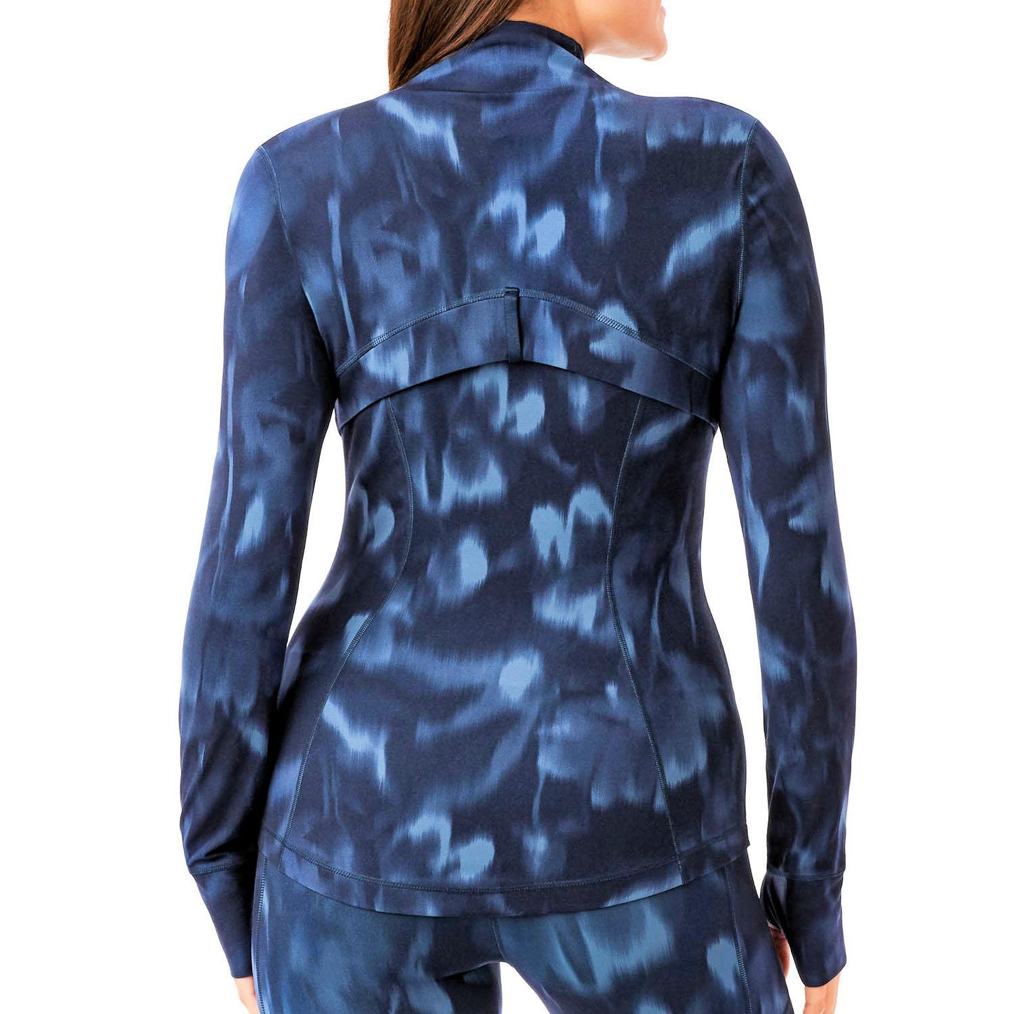 Zen Zip Up Semi Fitted Printed Active Jacket with Thumbhole