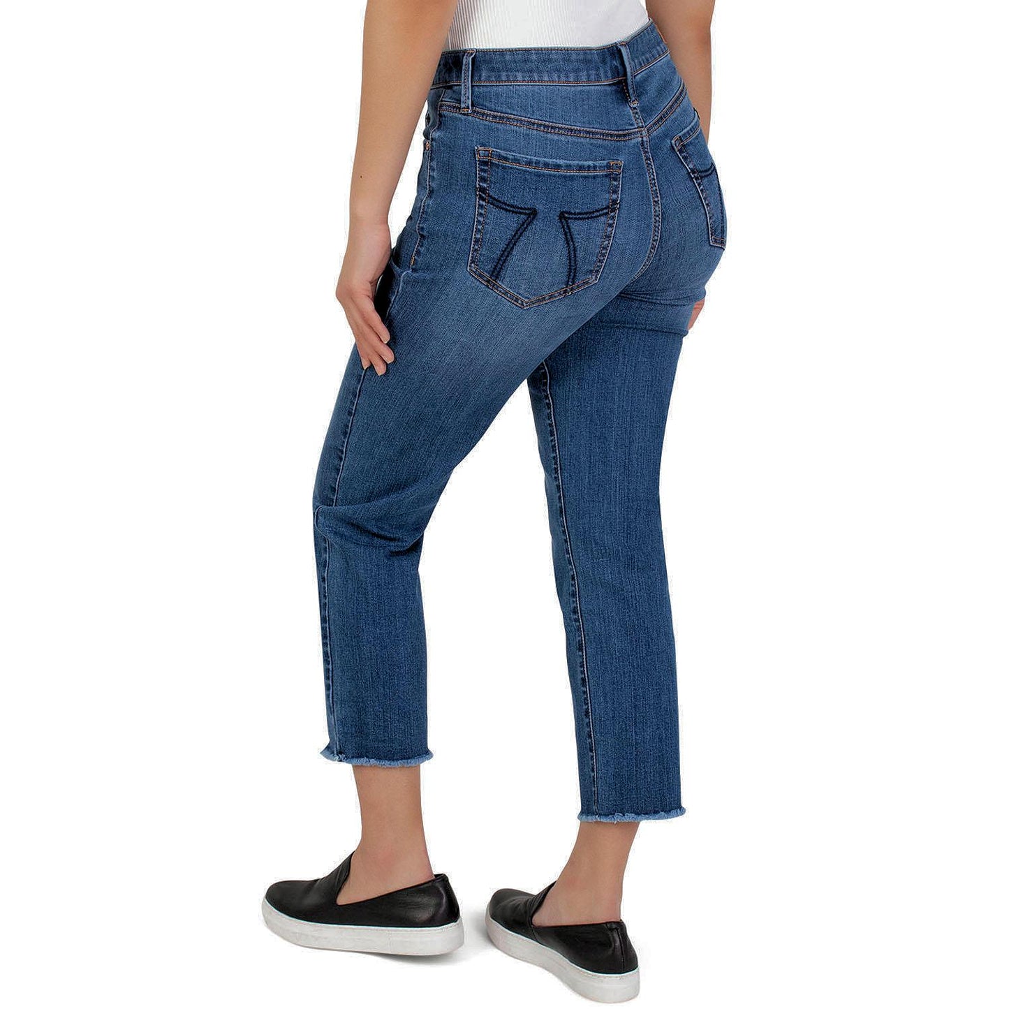 Seven7 Tummyless High Rise Slimming Tower Crop Straight Jeans