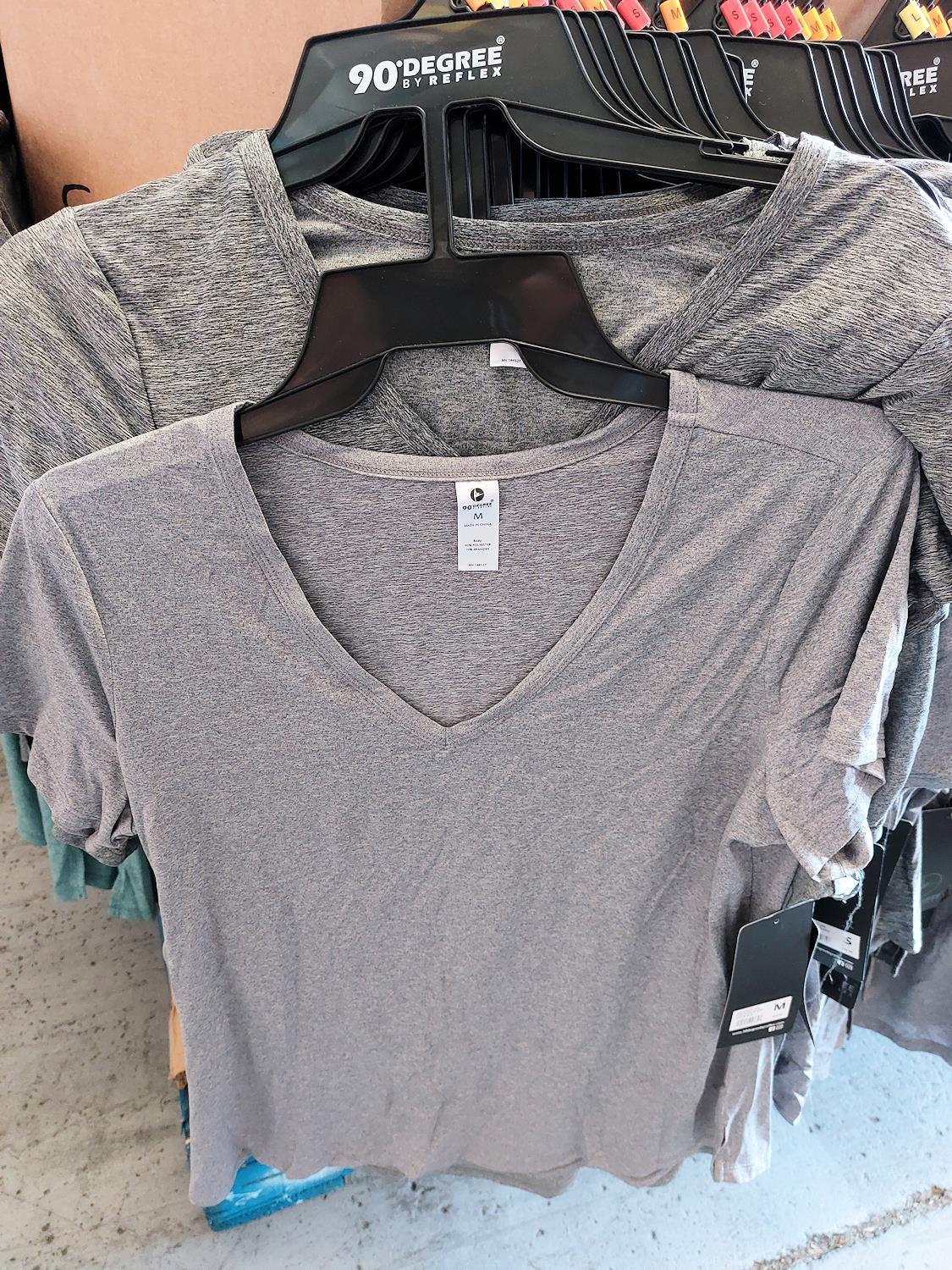 90 Degree by Reflex 2 Pack Basic Active Workout T-shirts Heather Grays