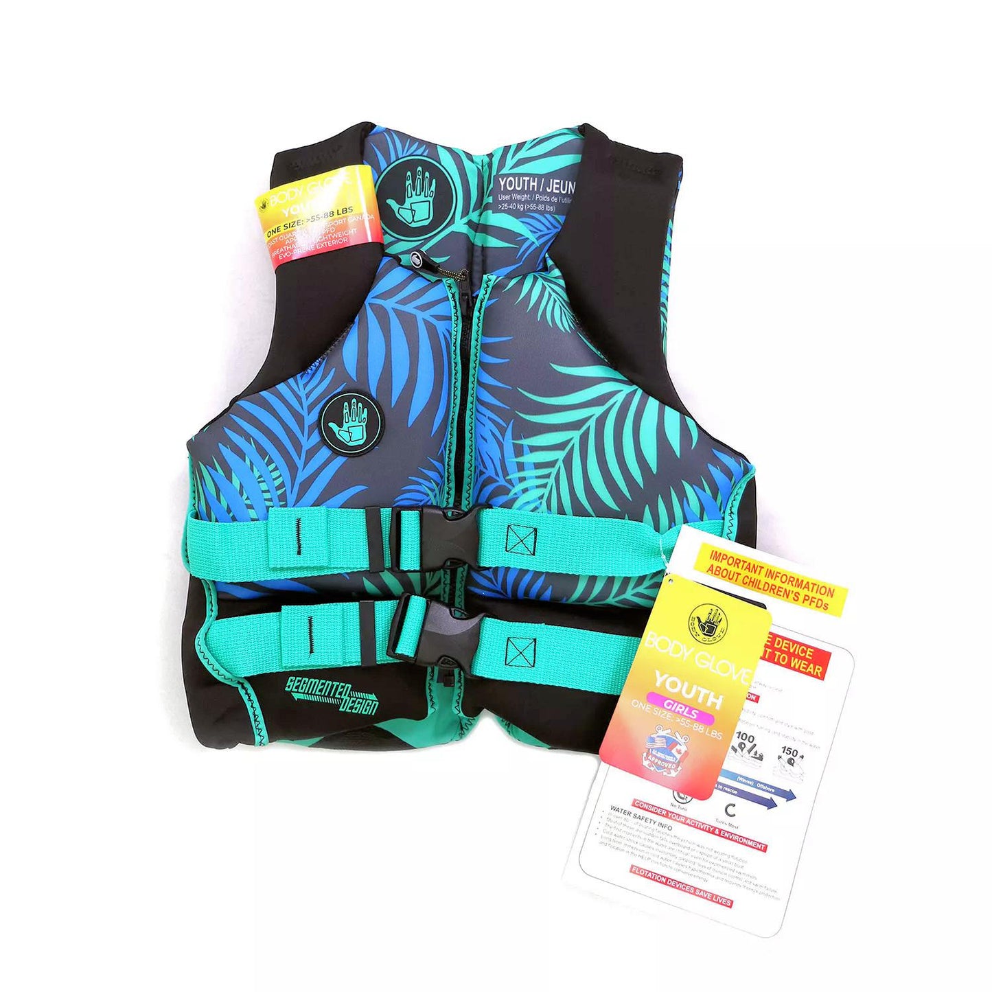 Body Glove Girl U.S. Coast Guard-Approved PFD Life Vest Life Jacket 55-88 lbs Choose Color