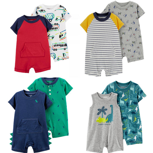 Carter's Baby Boys 2 Pack Cotton Rompers Choose Theme Sizes