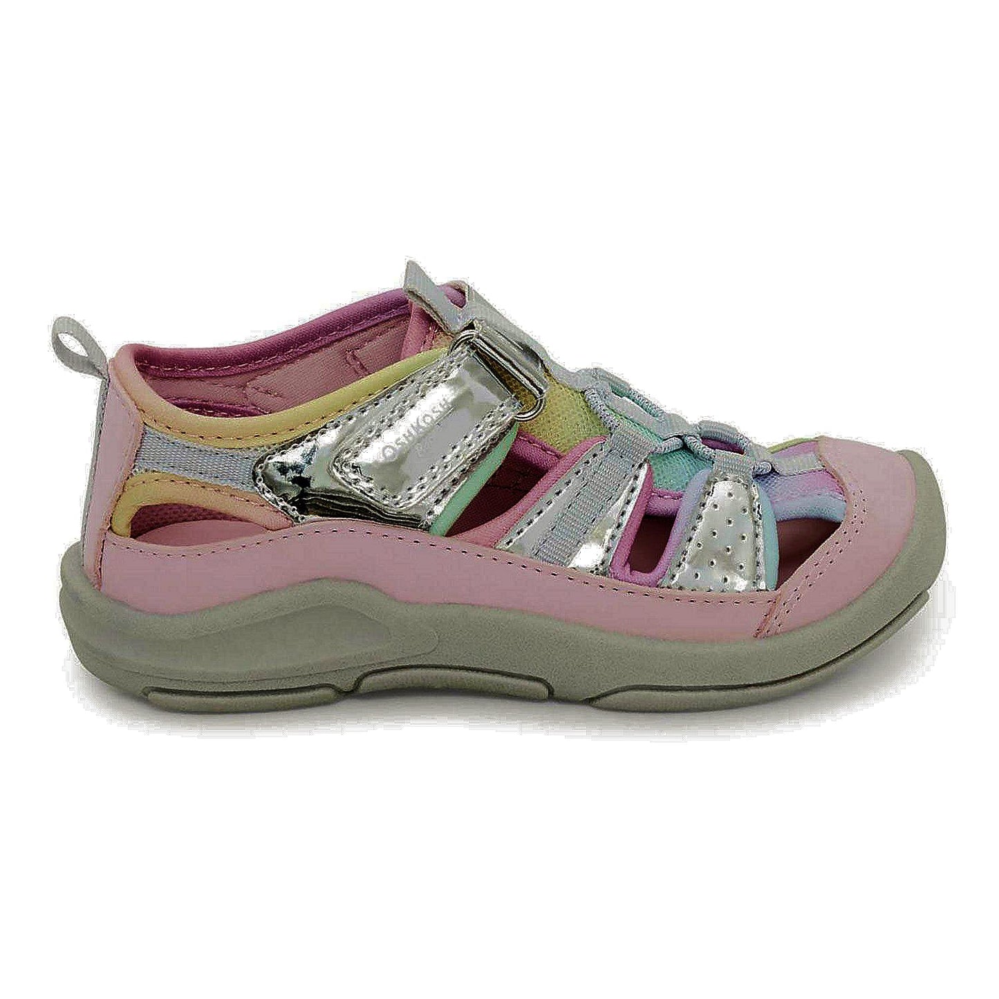 OshKosh Girl's Everyplay Flexible Outsole Bump Toe Sandal Rainbow