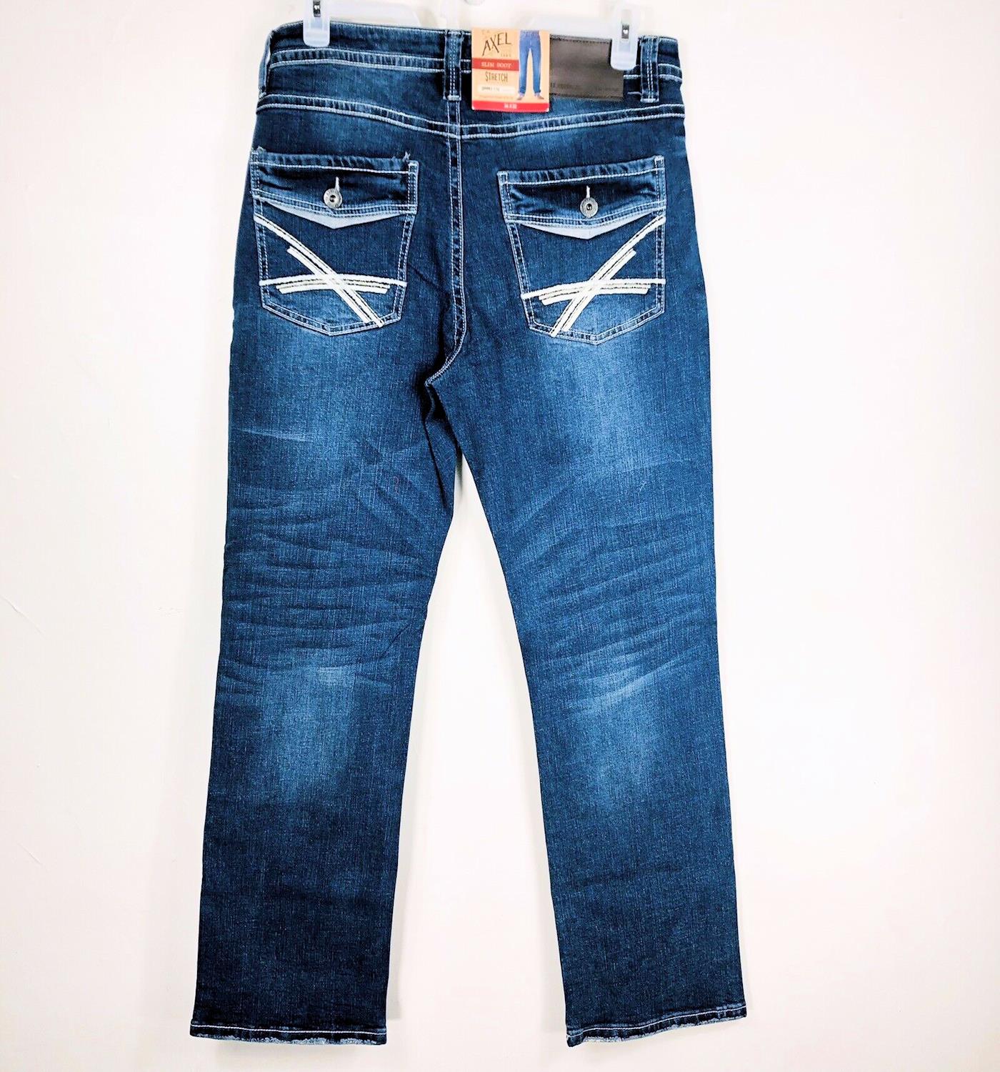 TK Axel Men's Slim Boot Stretch Jeans Medium Wash Eaton Denim