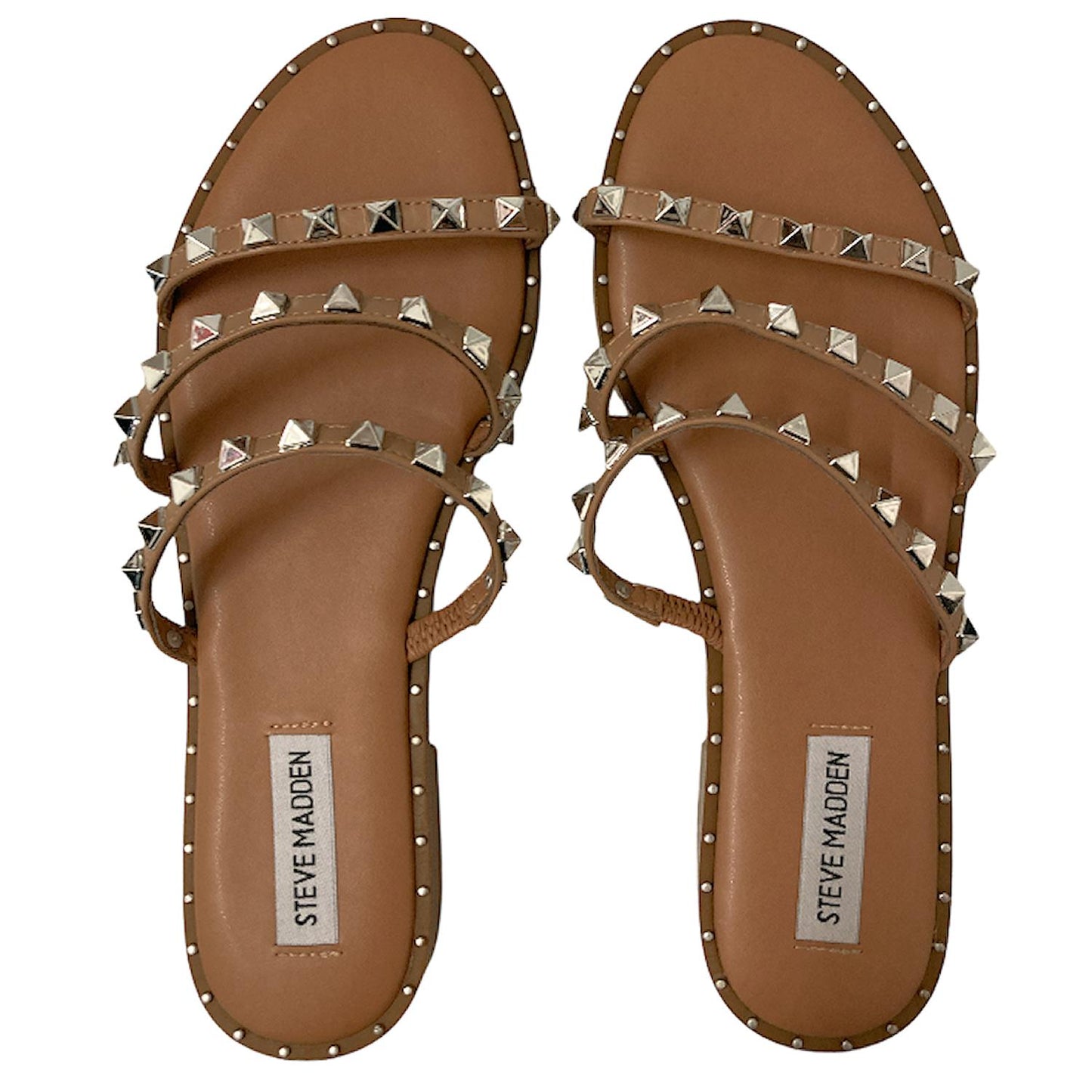 Steve Madden Slip-On Three Band Studded Comfort Fashion Sandals
