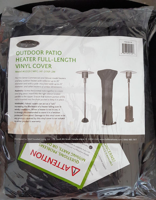 Fire Sense Full Length Outdoor Patio Heater Vinyl Cover 10 Guage