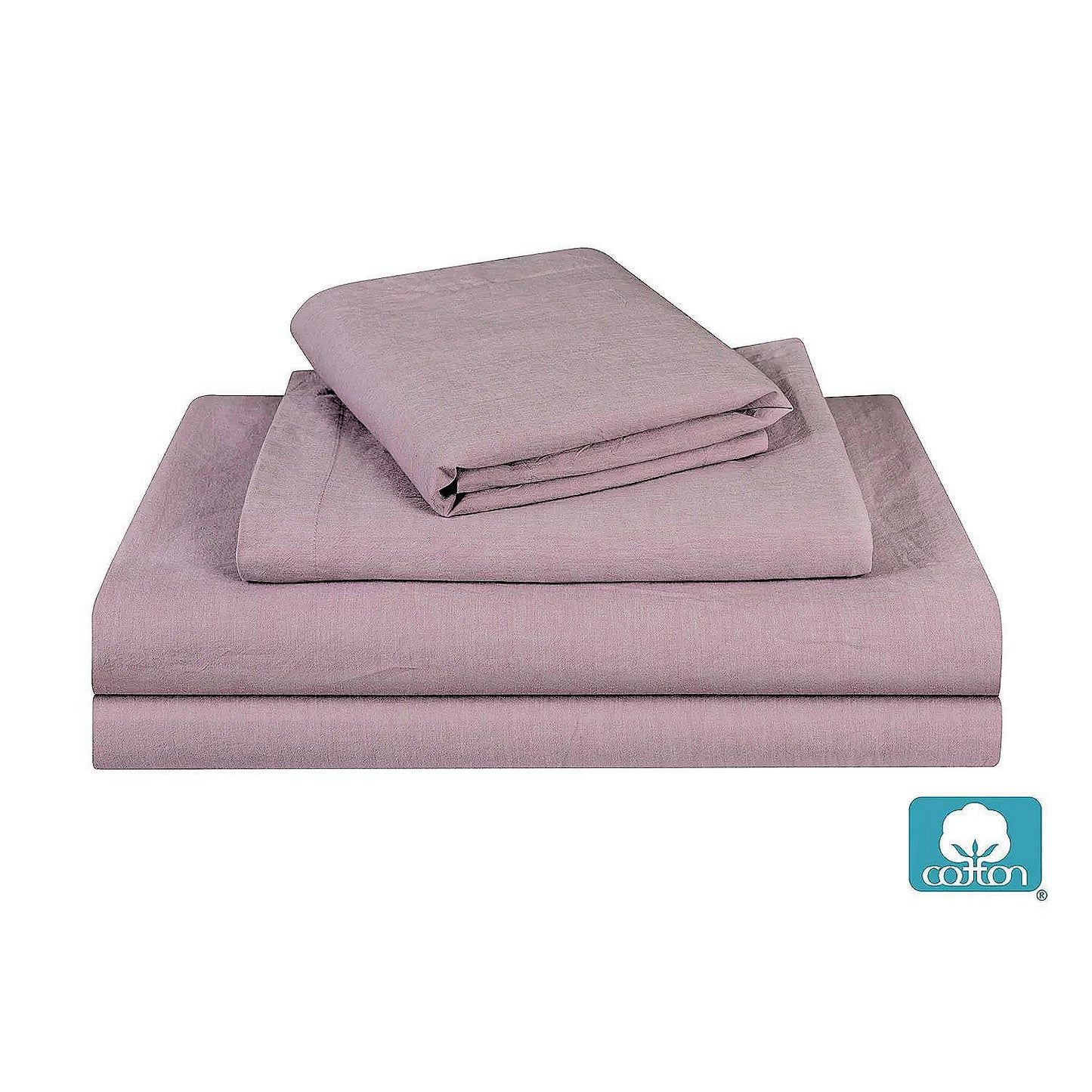 Swift Home Pre-Washed Cotton Chambray Duvet Cover and Sham Bedding Set Dusty Lavender Twin Twin XL