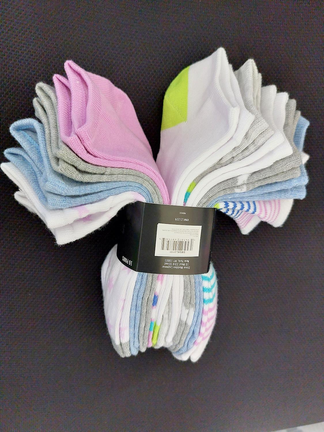 Steve Madden Women's Low Cut Socks 10 Pairs Novelty Styles